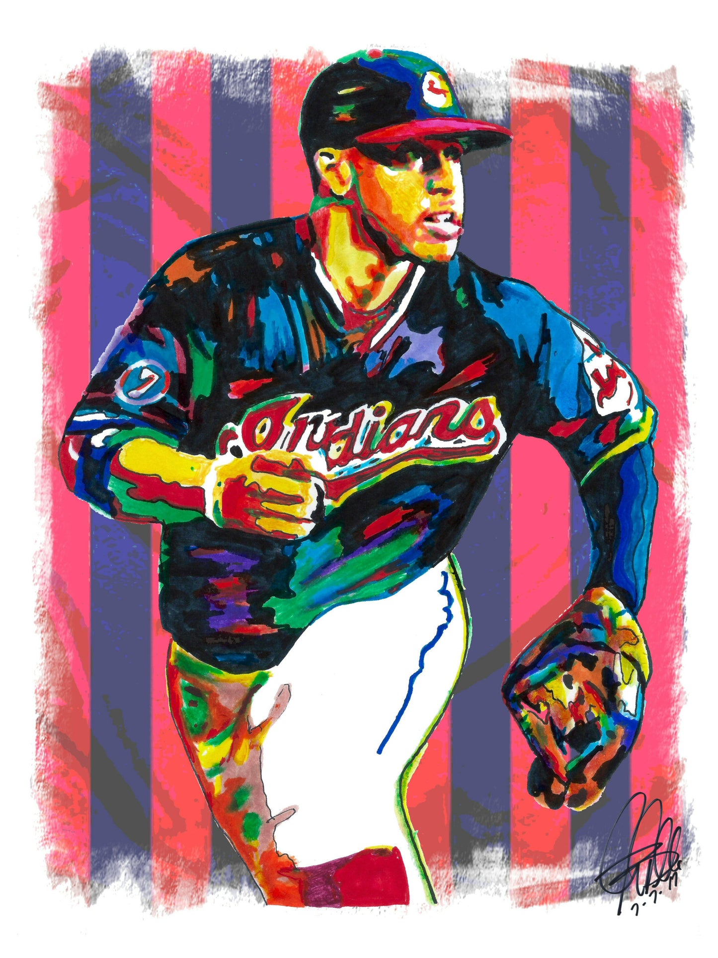 Francisco Lindor Cleveland Baseball Sports Poster Print Wall Art 18x24