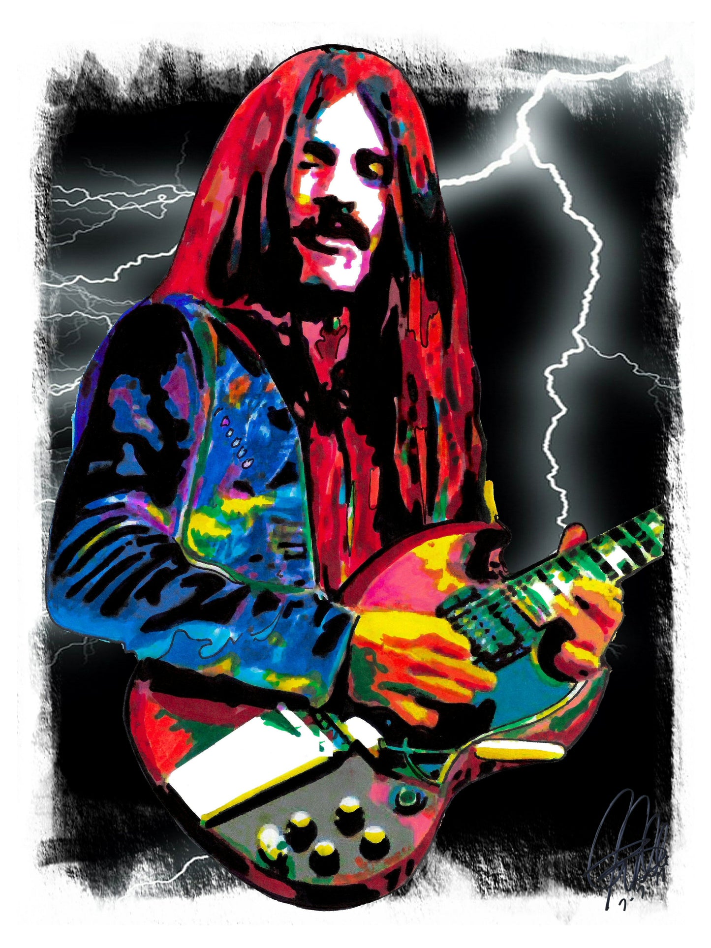 Frank Marino Mahogany Rush Guitar Hard Rock Music Poster Print Wall Art 18x24