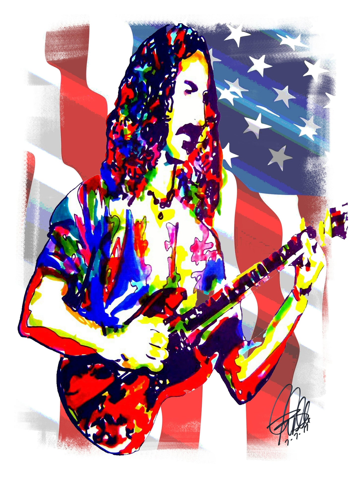 Frank Zappa Mothers of Invention Guitar Rock Music Poster Print Wall Art 8.5x11