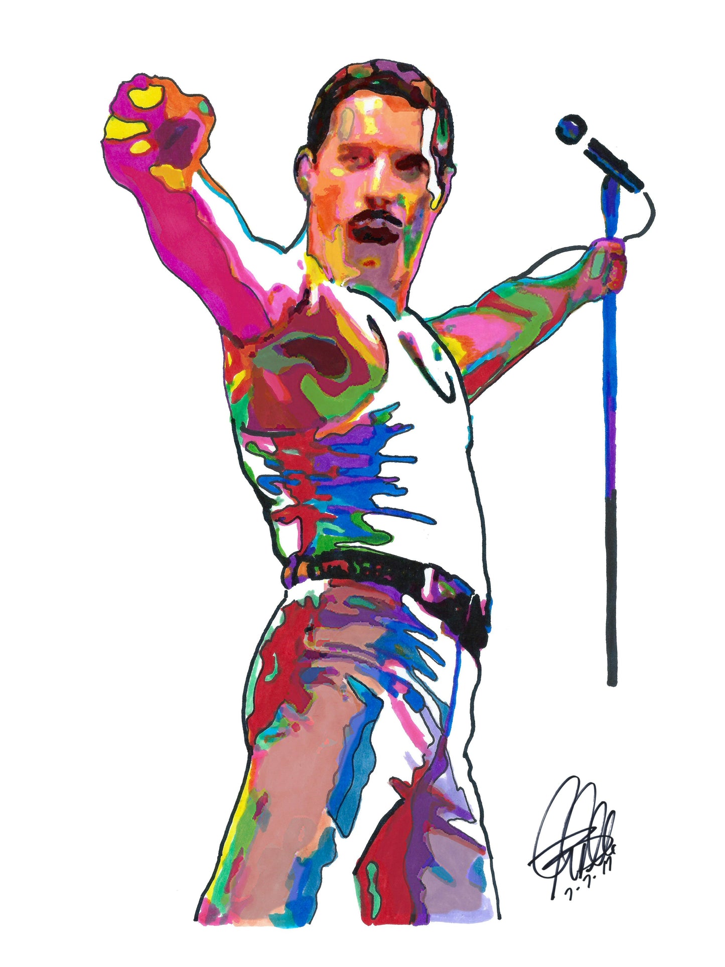 Freddie Mercury Queen Rock Music Poster Print Wall Art 18x24