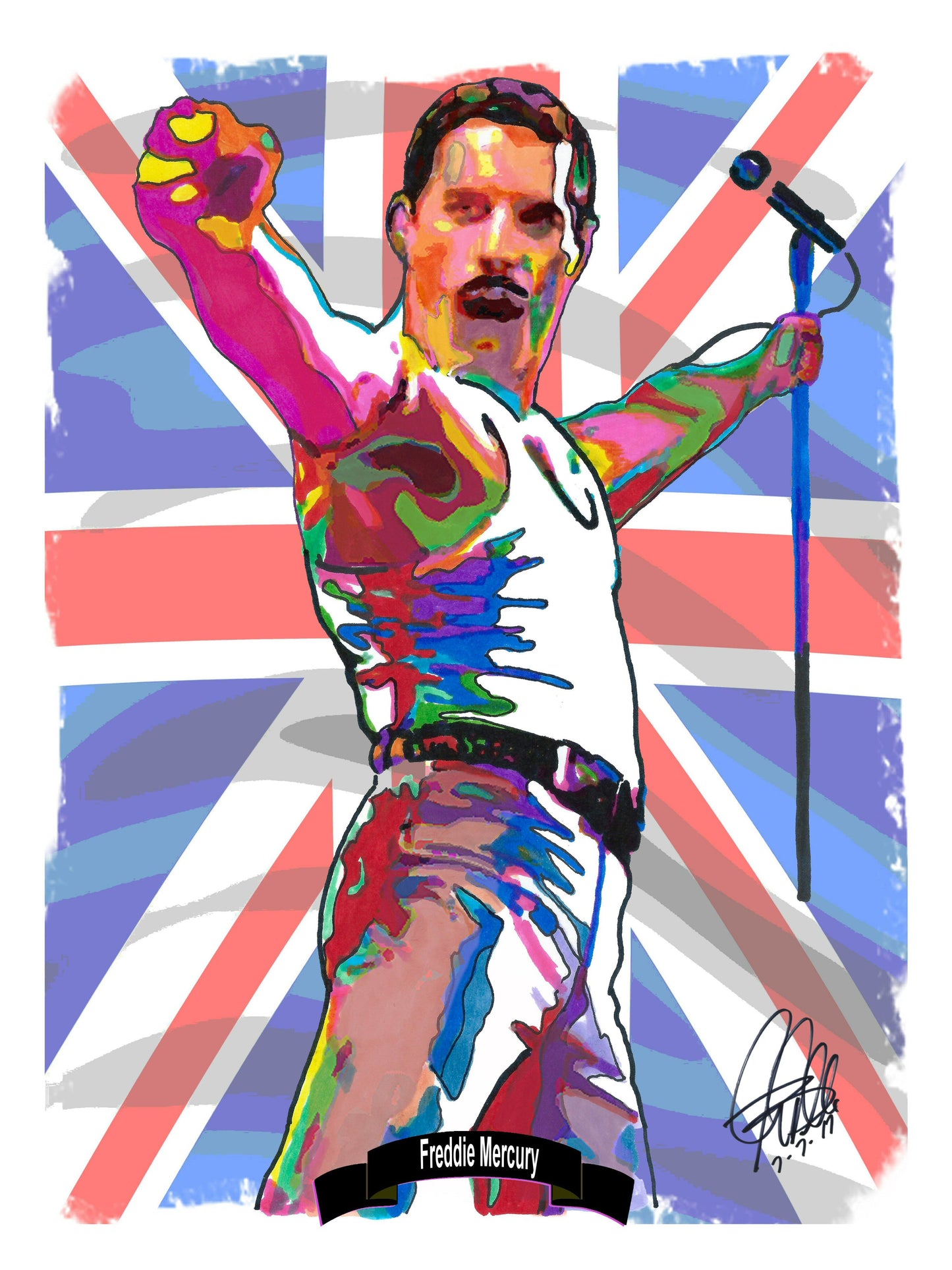 Freddie Mercury Queen Hard Rock Music Poster Print Wall Art 18x24