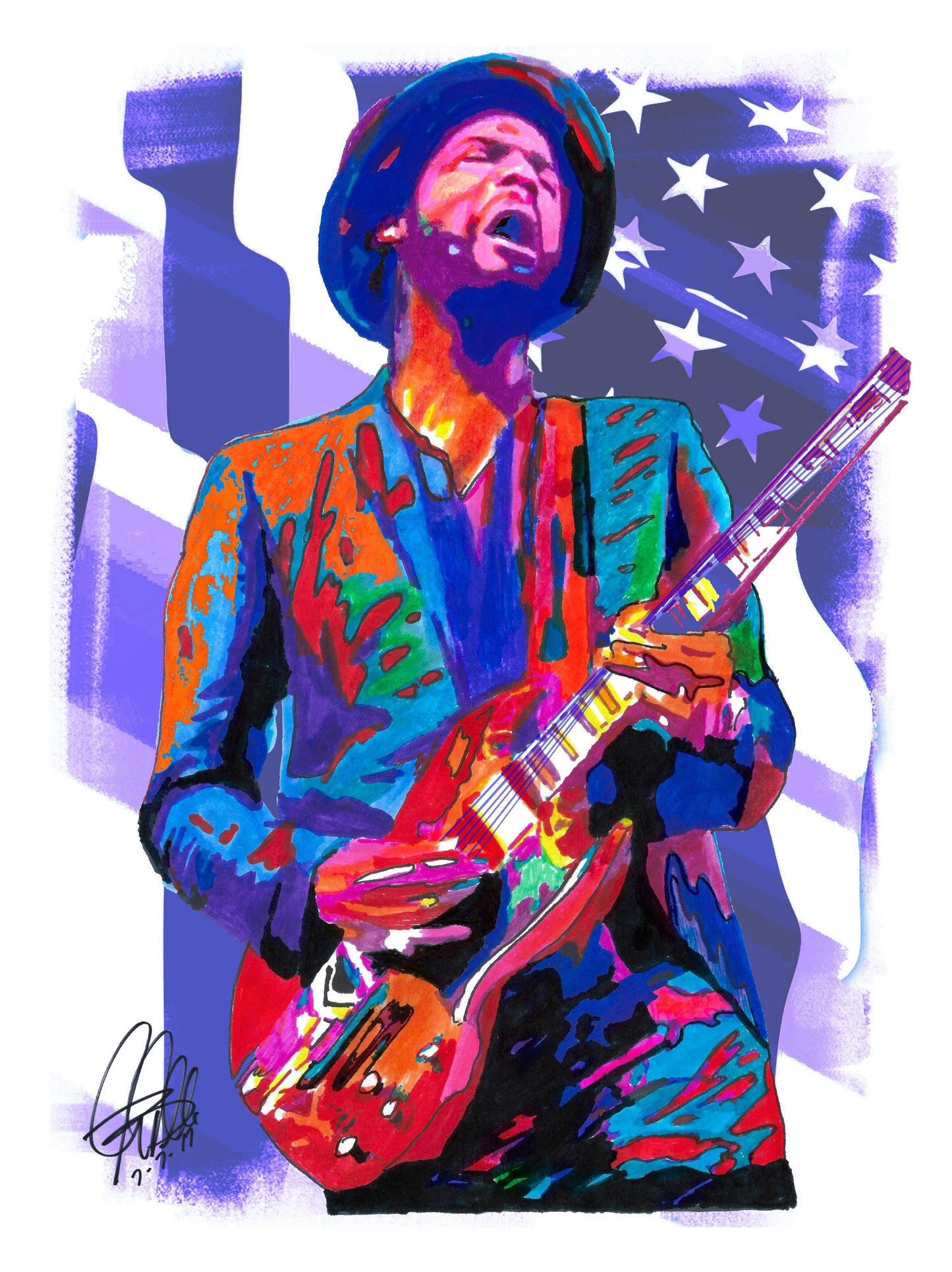 Gary Clark Jr Vocals Guitar Soul Blues Music Poster Print Wall Art 18x24