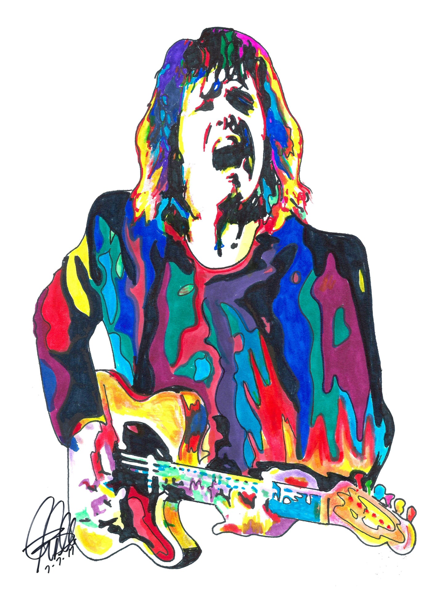 Gary Moore Singer Guitar Rock Music Poster Print Wall Art 18x24