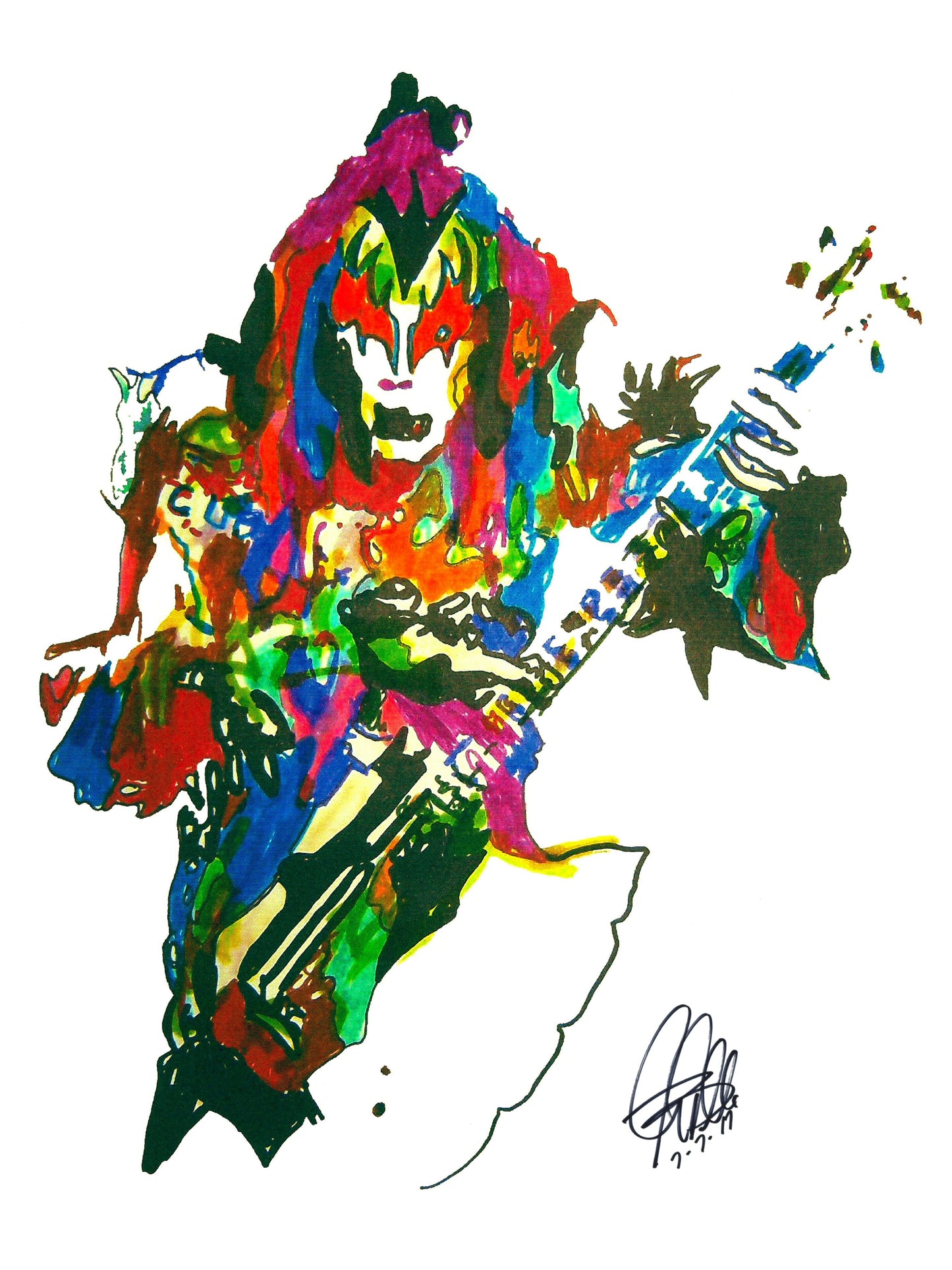 Gene Simmons Kiss Singer Bass Hard Rock Music Poster Print Wall Art 18x24