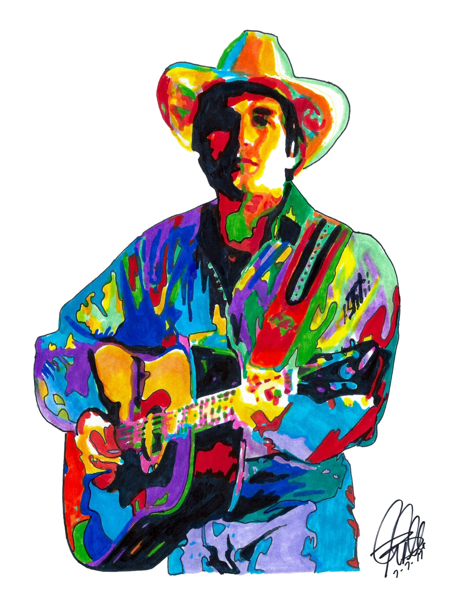 George Strait Singer Guitar Country Music Poster Print Wall Art 18x24