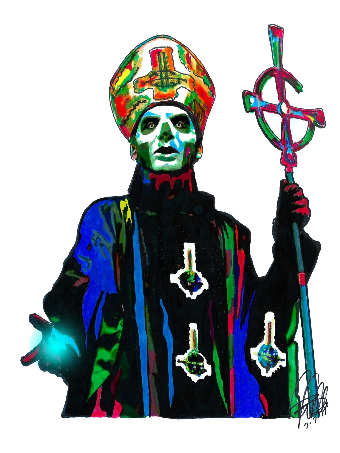 Papa Emeritus III Ghost Metal Rock Music Print Poster Wall Art 18x24