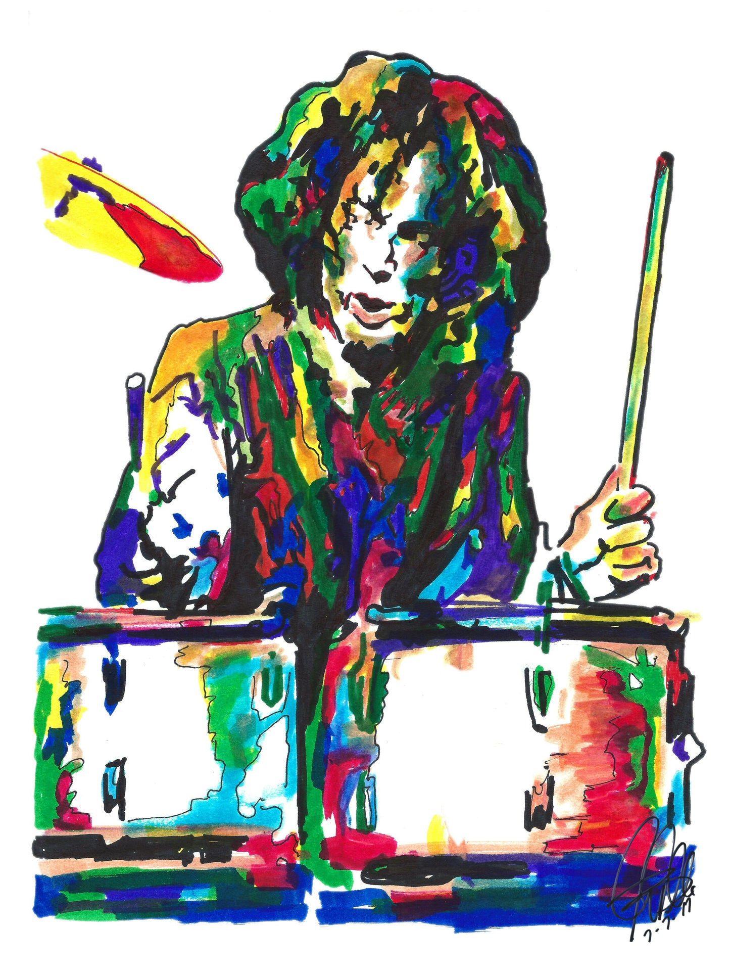 Ginger Baker Cream Drummer Rock Music Poster Print Wall Art 8.5x11