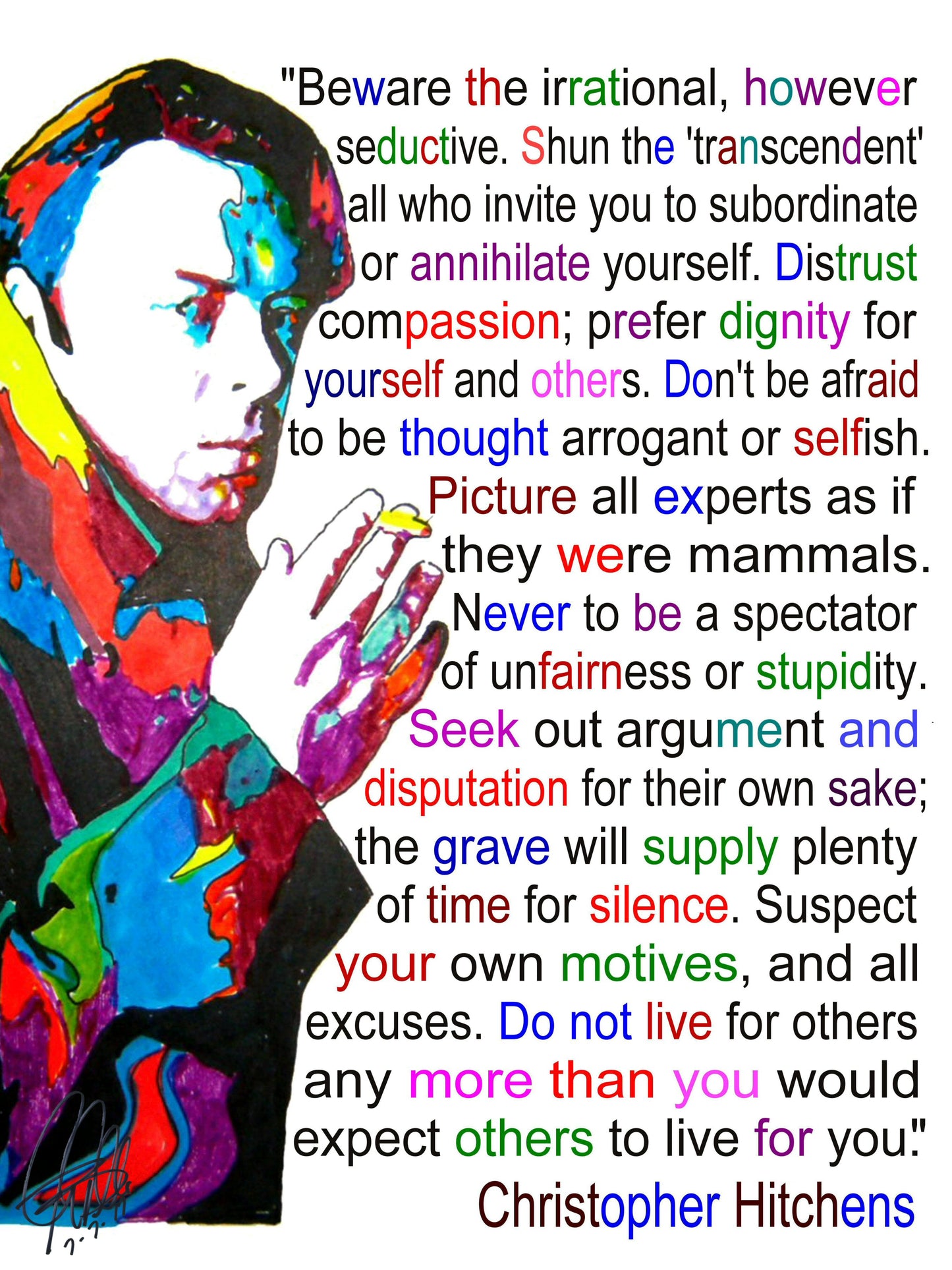 Christopher Hitchens Author Journalist Vanity Fair Poster Print 18x24