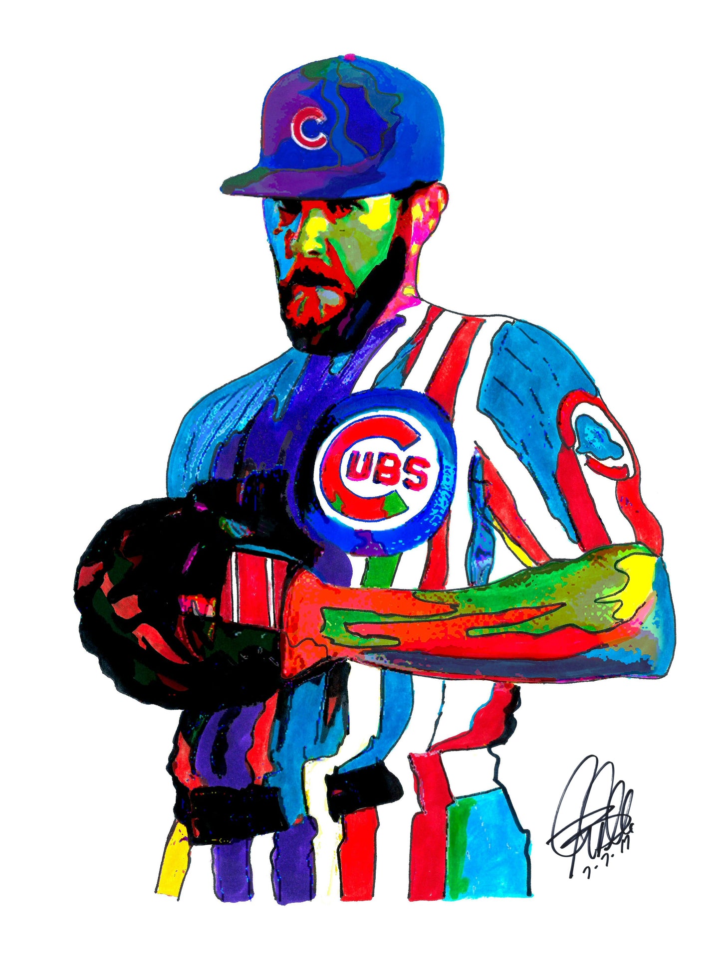 Jake Arrieta Chicago Cubs Pitcher Baseball Sports Poster Print Wall Art 18x24