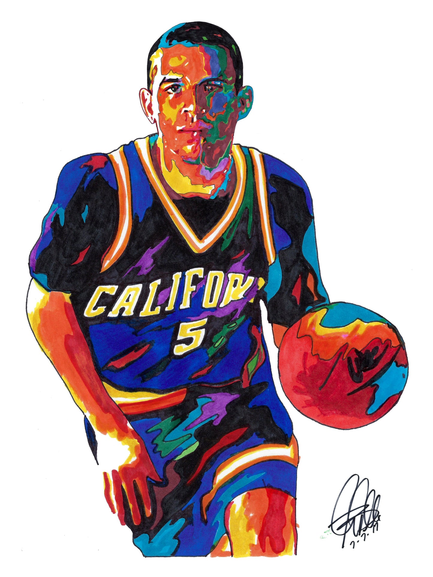 Jason Kidd Golden Bears Basketball Sports Poster Print Wall Art 8.5x11