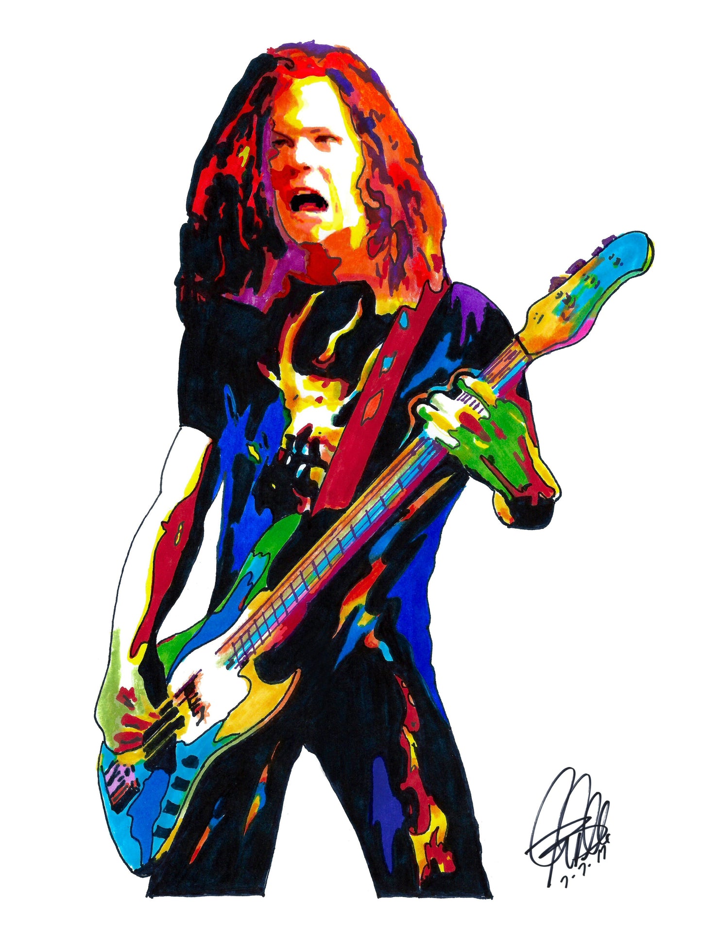 Jason Newsted Metallica Bass Guitar Rock Music Poster Print Wall Art 18x24