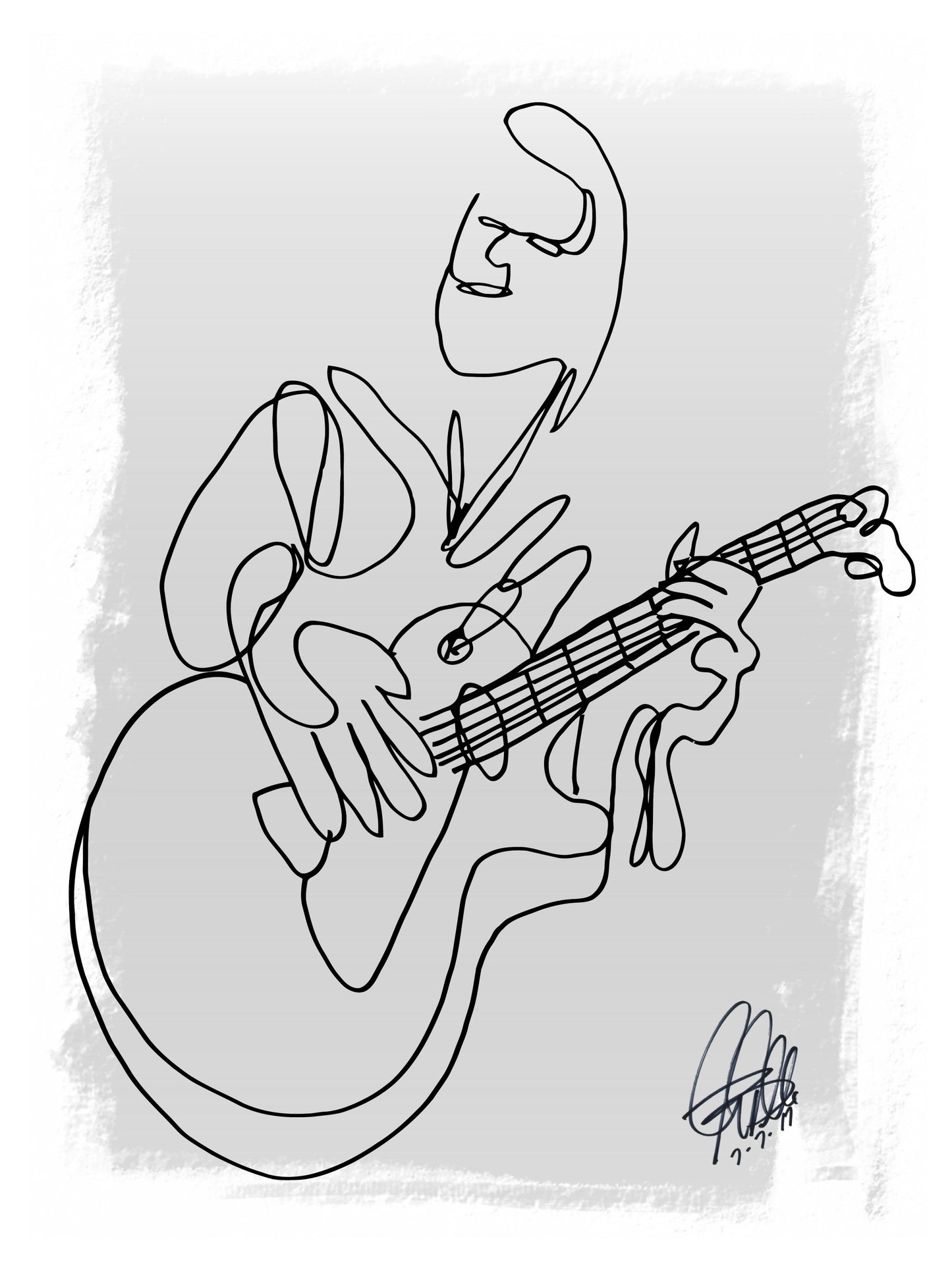 Jazz Guitar Player Music Poster Print Wall Art 18x24