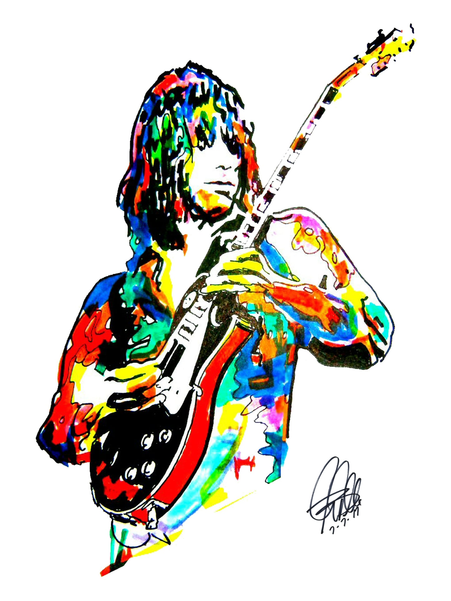 Jeff Beck Guitar Rock Music Poster Print Wall Art 18x24