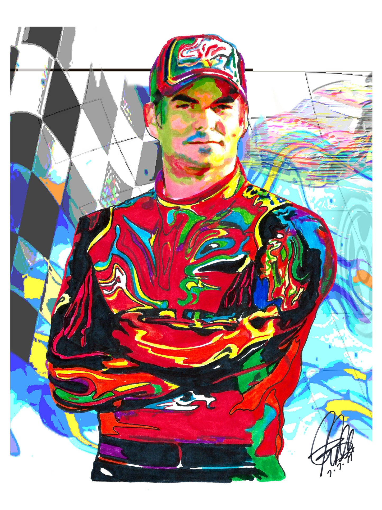 Jeff Gordon Nascar Stock Car Racing Poster Print Wall Art 18x24