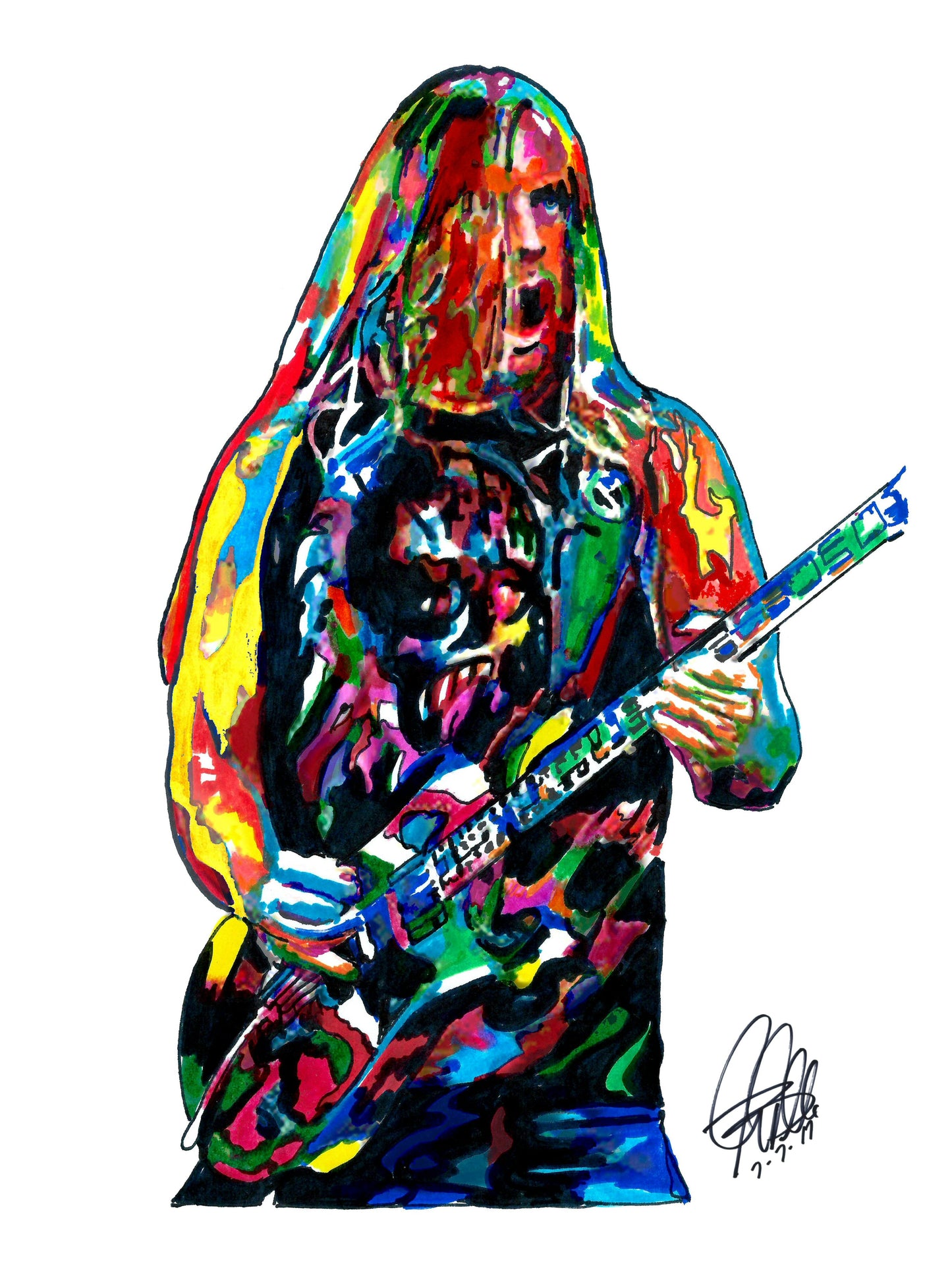 Jeff Hanneman Slayer Guitar Thrash Metal Poster Print Wall Art 18x24