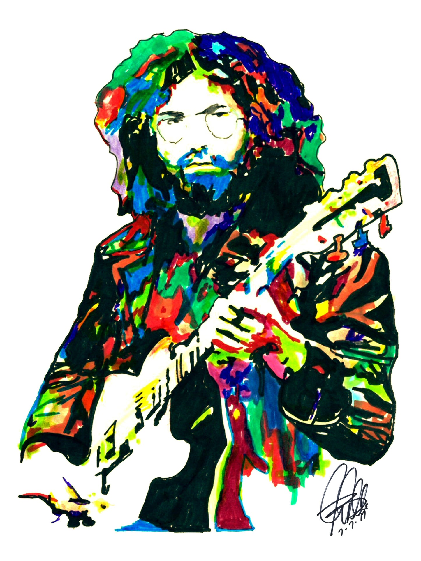 Jerry Garcia Grateful Dead Singer Guitar Rock Music Poster Print Wall Art 18x24