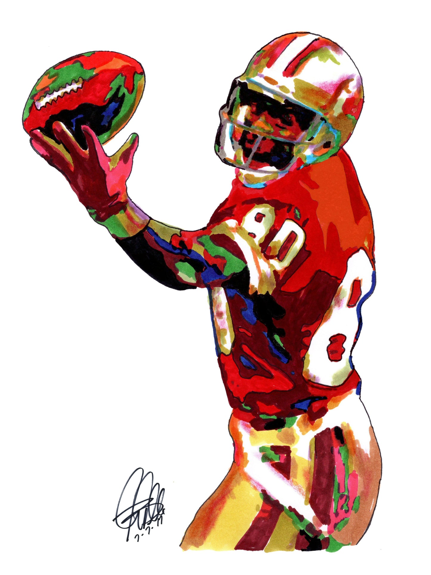 Jerry Rice San Francisco 49ers Football Sports Poster Print Wall Art 18x24