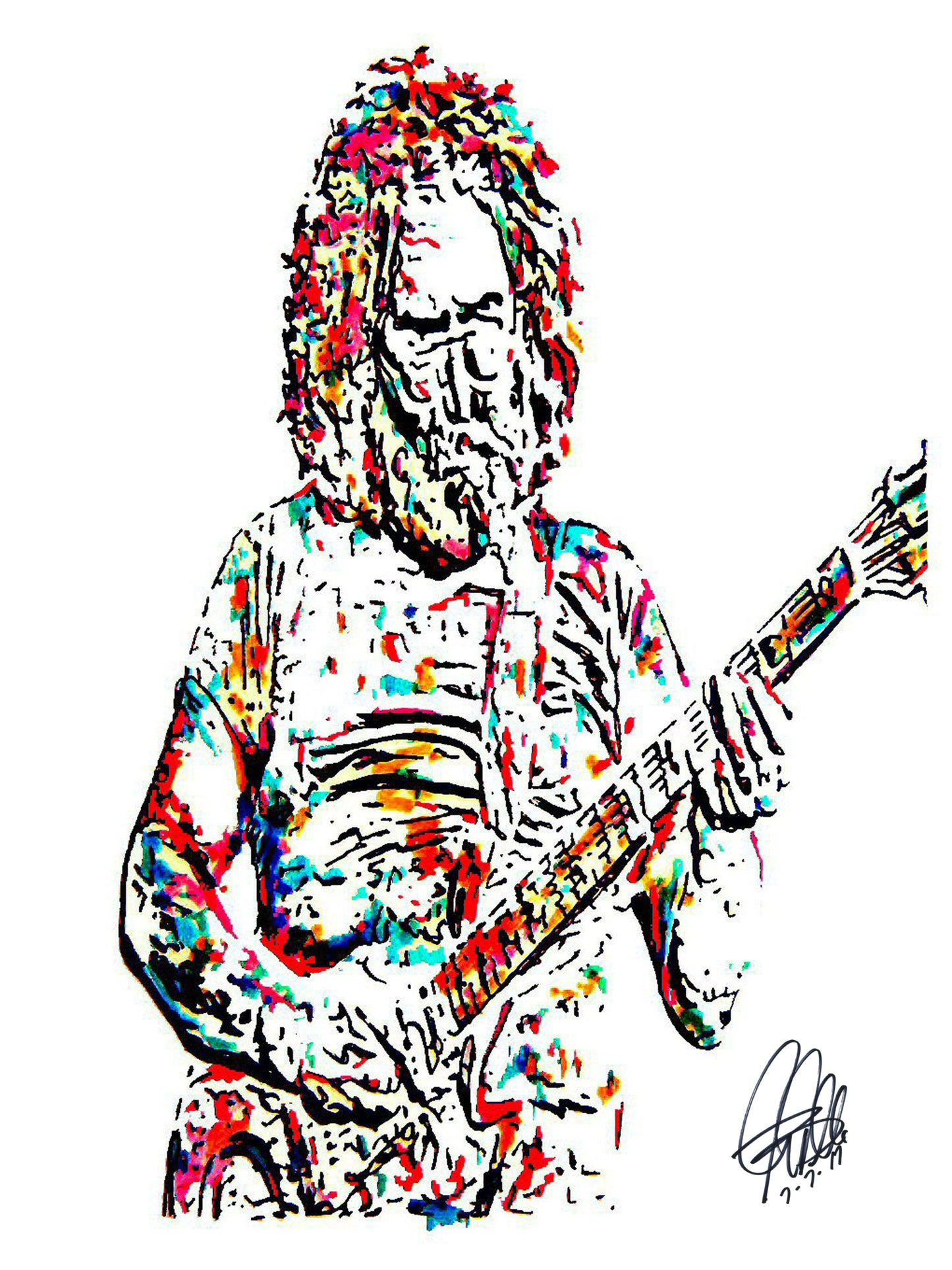 Jerry Garcia Grateful Dead Guitar Rock Music Poster Print Wall Art 18x24