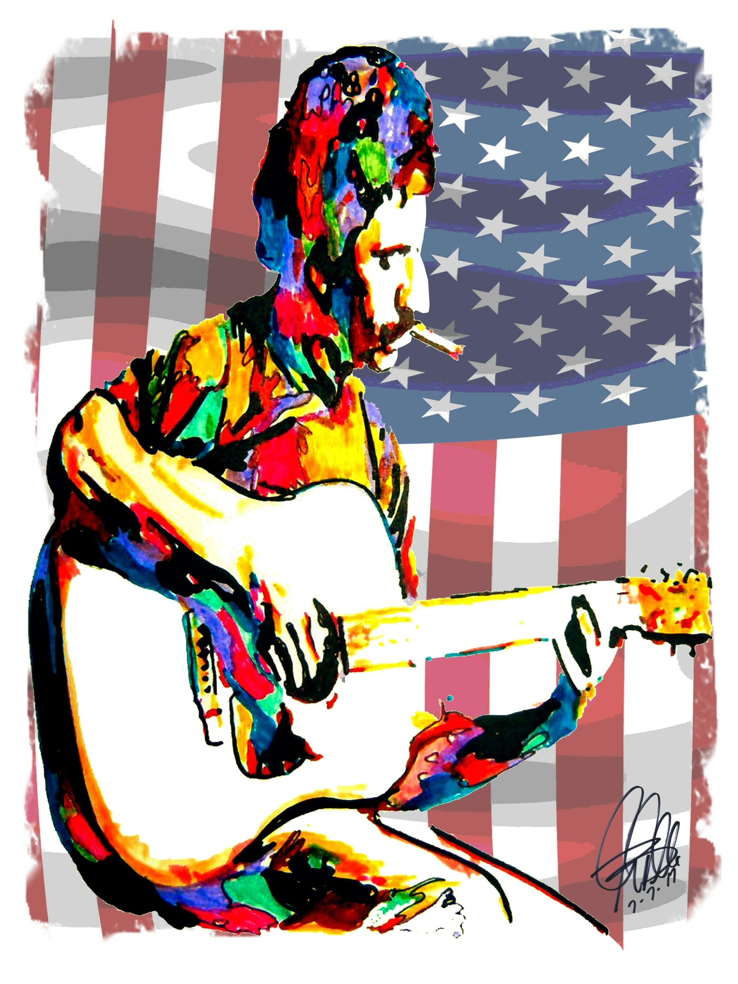 Jim Croce Guitar Folk Rock Music Poster Print Wall Art 18x24