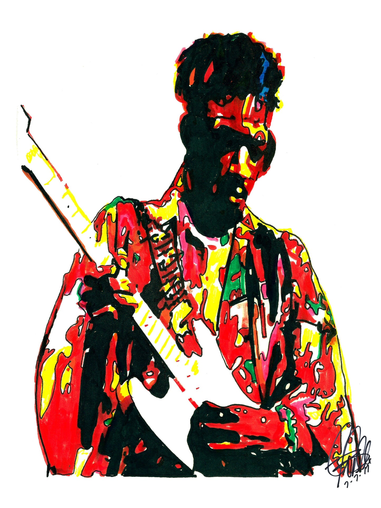 Jimi Hendrix Singer Guitar Rock Music Print Poster Wall Art 18x24