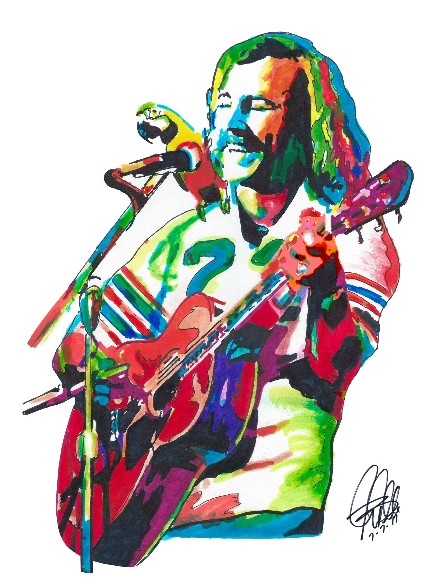 Jimmy Buffett Singer Guitar Rock Folk Music Poster Print Wall Art 18x24