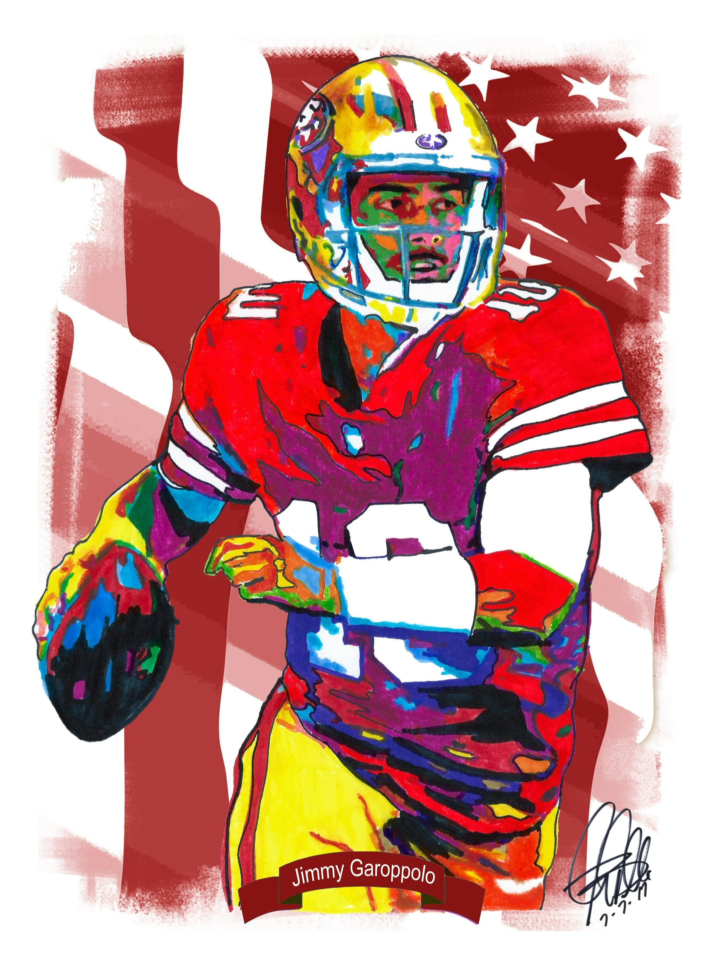 Jimmy Garoppolo San Francisco 49ers Football Poster Print Wall Art 18x24