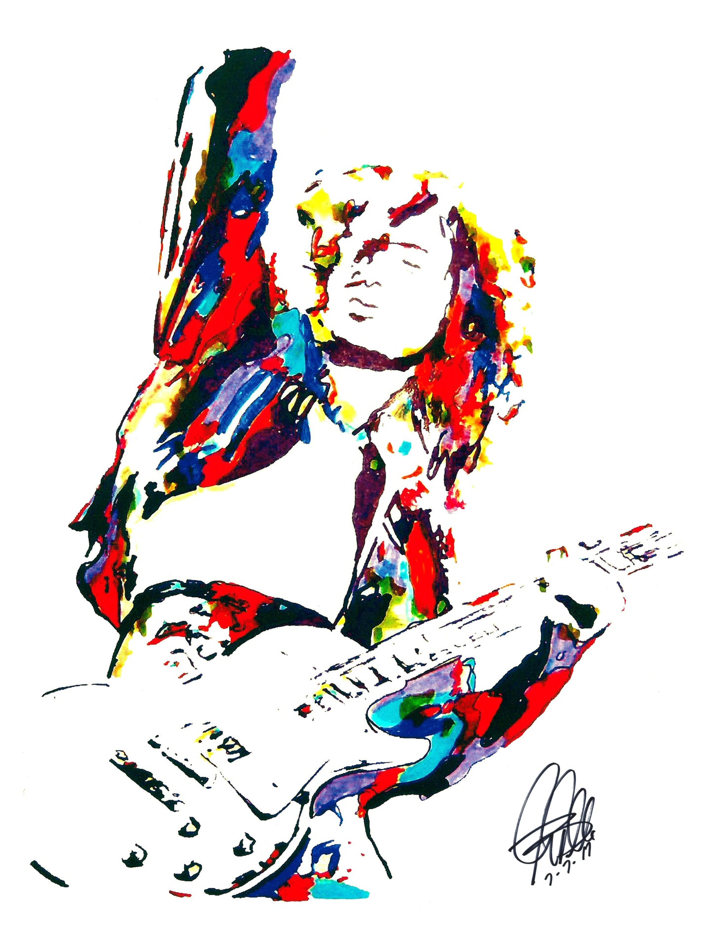 Jimmy Page Led Zeppelin Les Paul Guitar Music Poster Print Wall Art 18x24