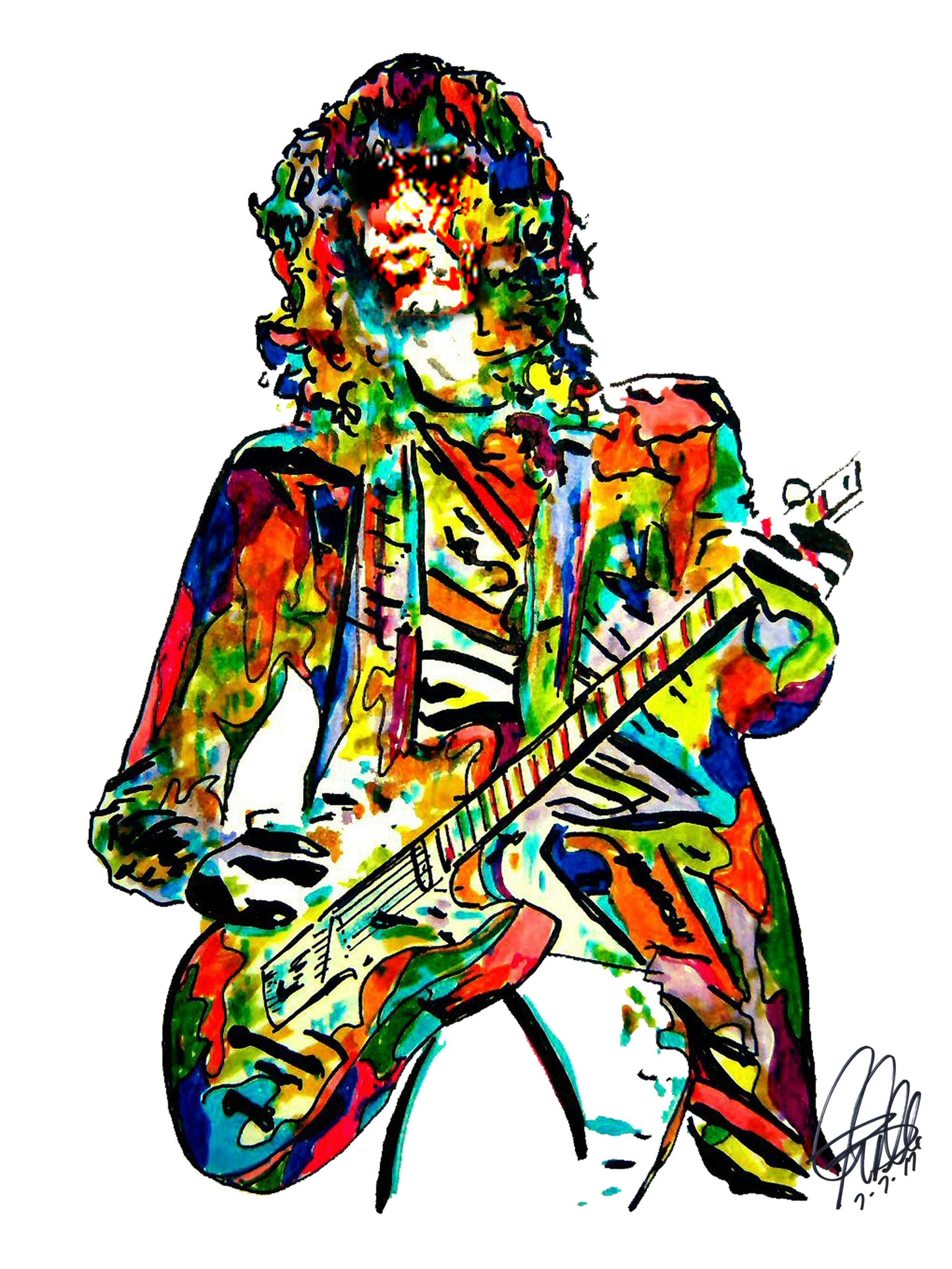 Jimmy Page Led Zeppelin Guitar Music Poster Print Wall Art 8.5x11