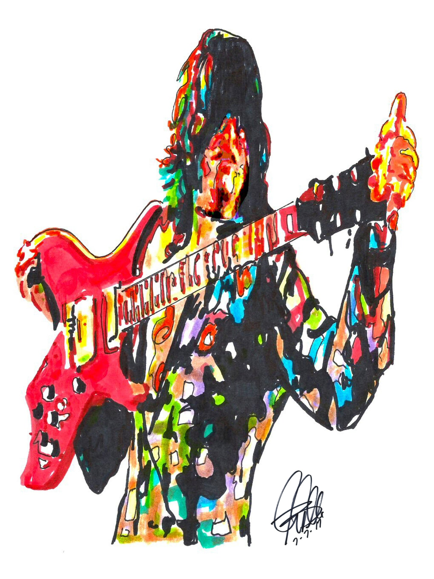 Joe Perry Aerosmith Guitar Hard Rock Music Poster Print Wall Art 18x24