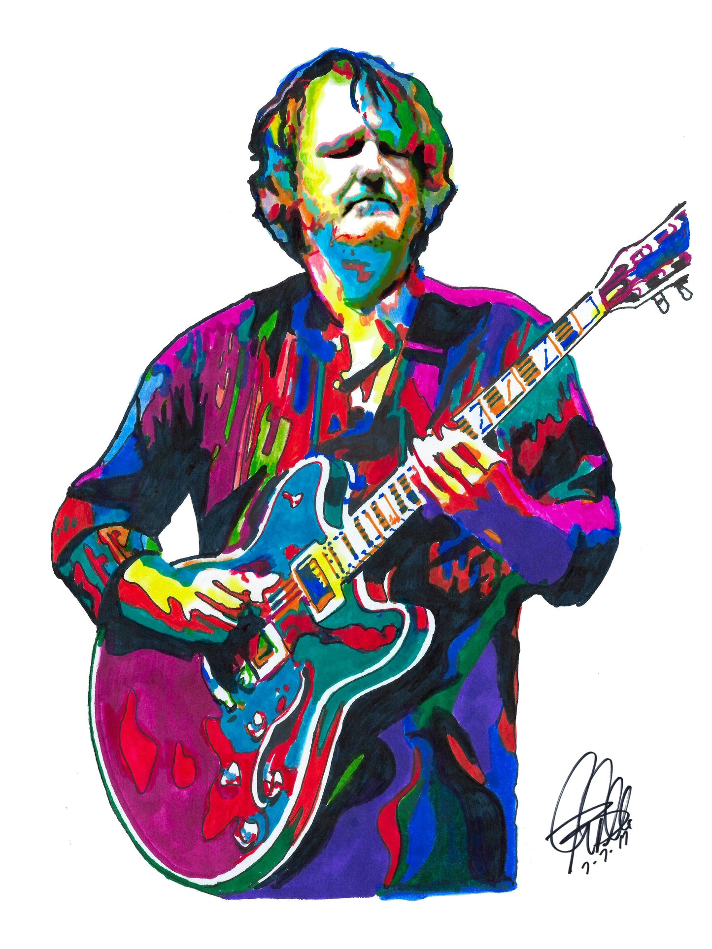 John Bell Guitar Rock Music Poster Print Wall Art 18x24