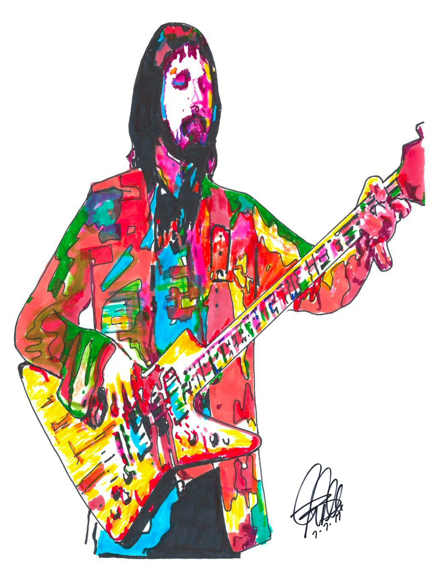 John Entwistle The Who Bass Guitar Rock Music Poster Print Wall Art 18x24