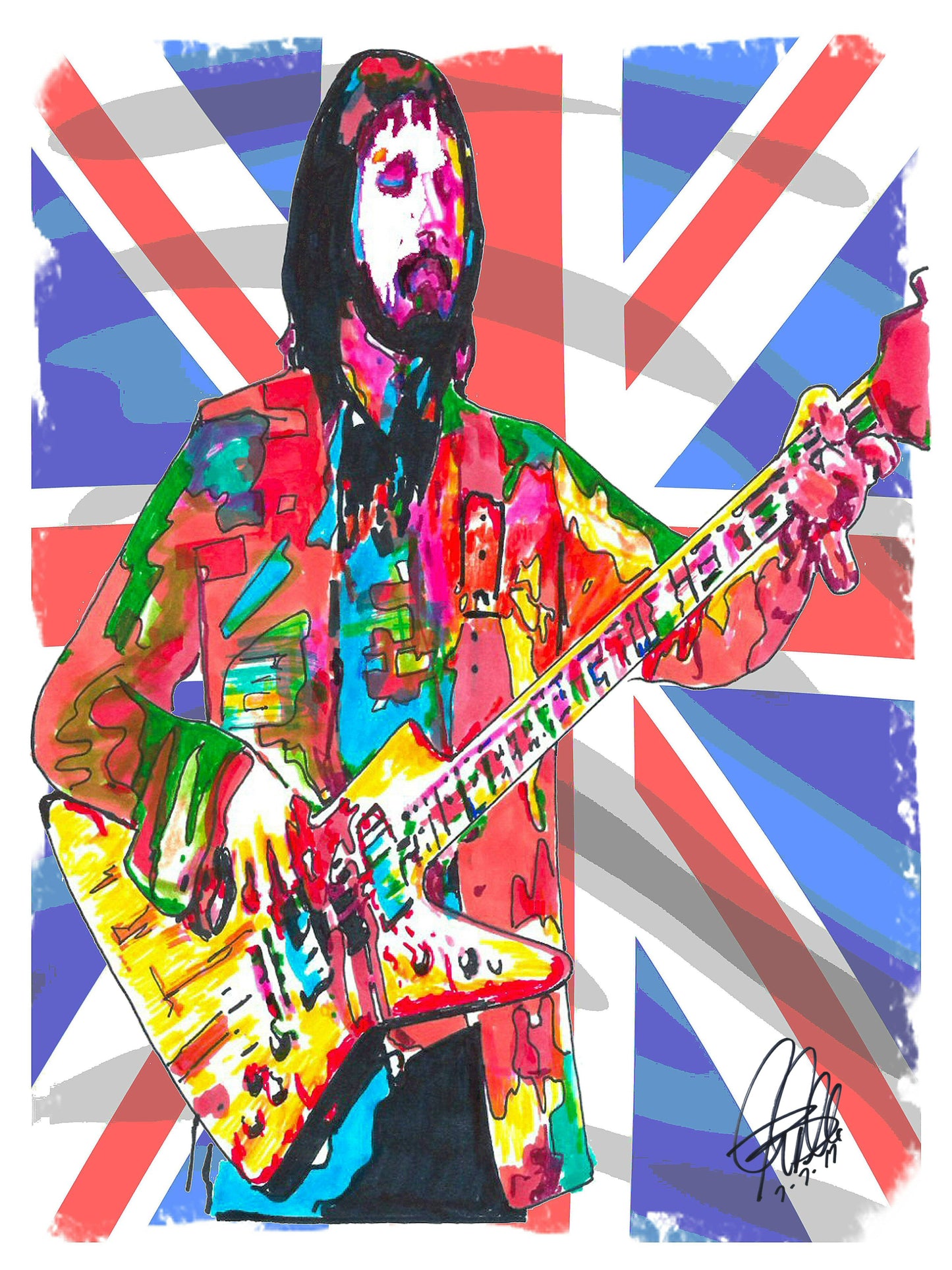 John Entwistle The Who Bass Guitar Hard Rock Music Poster Print Wall Art 18x24