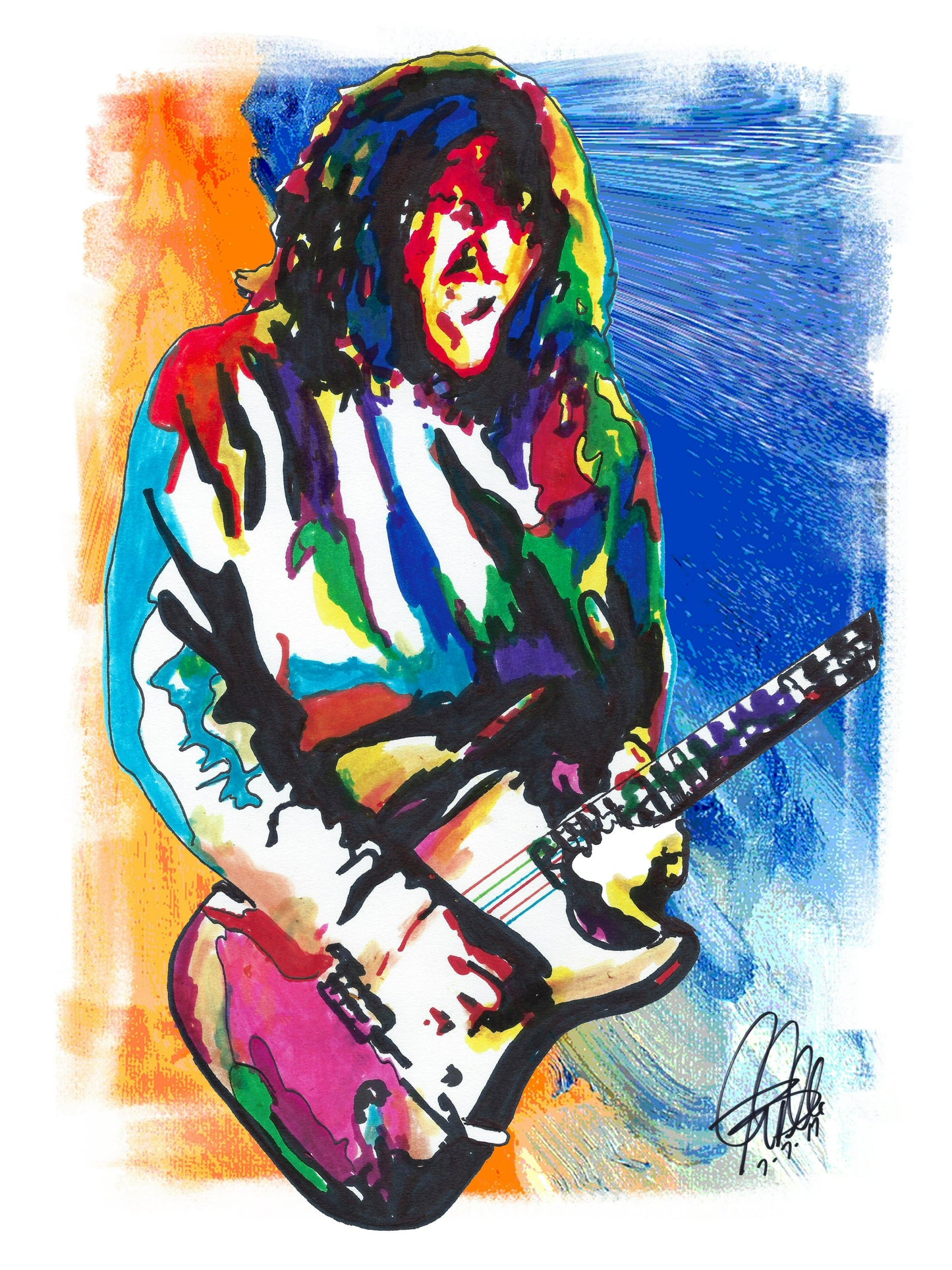 John Frusciante Red Hot Chili Peppers Guitar Music Poster Print Wall Art 18x24