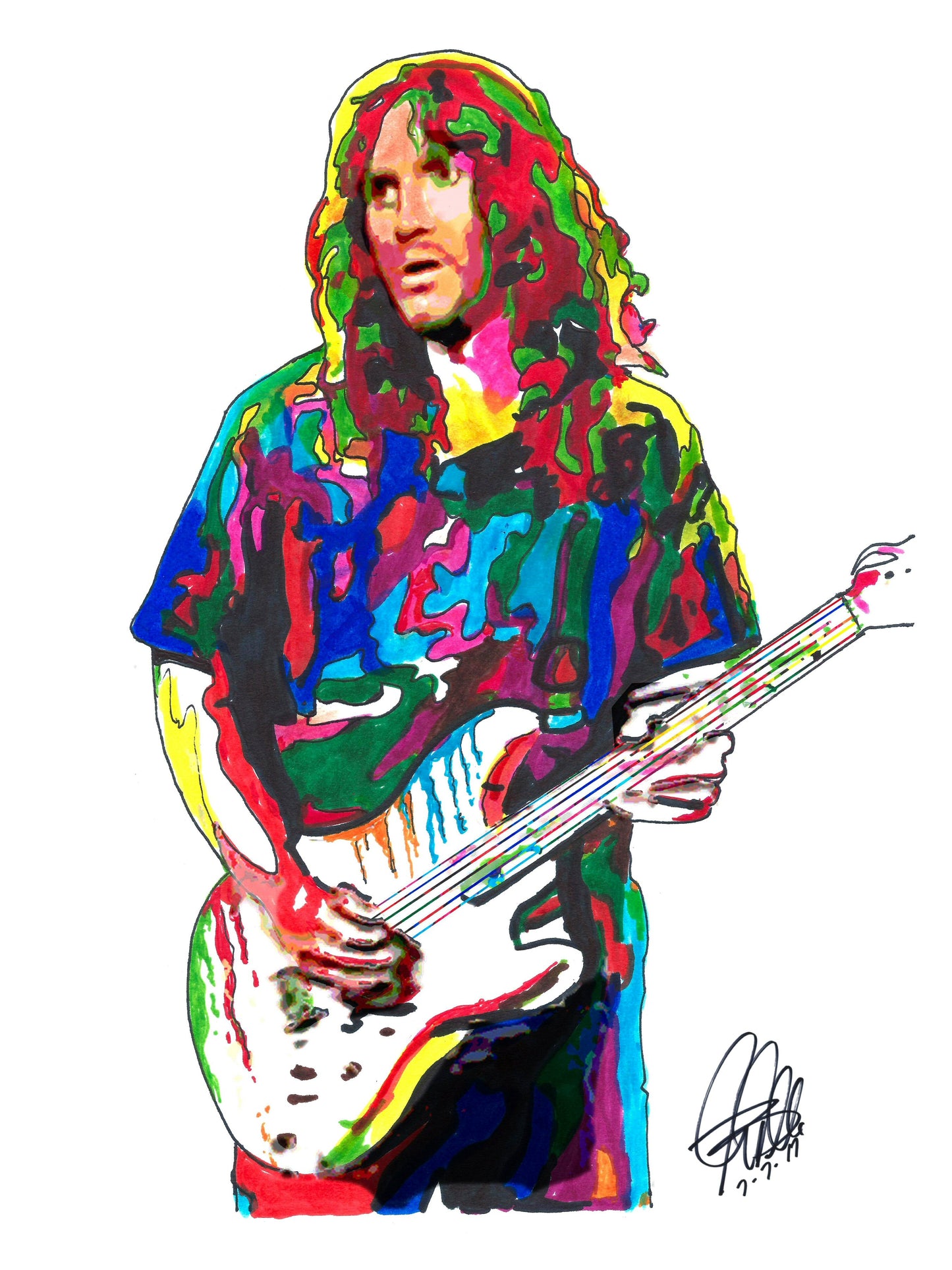 John Frusciante Red Hot Chili Peppers Rock Music Poster Print Wall Art 8.5x11
