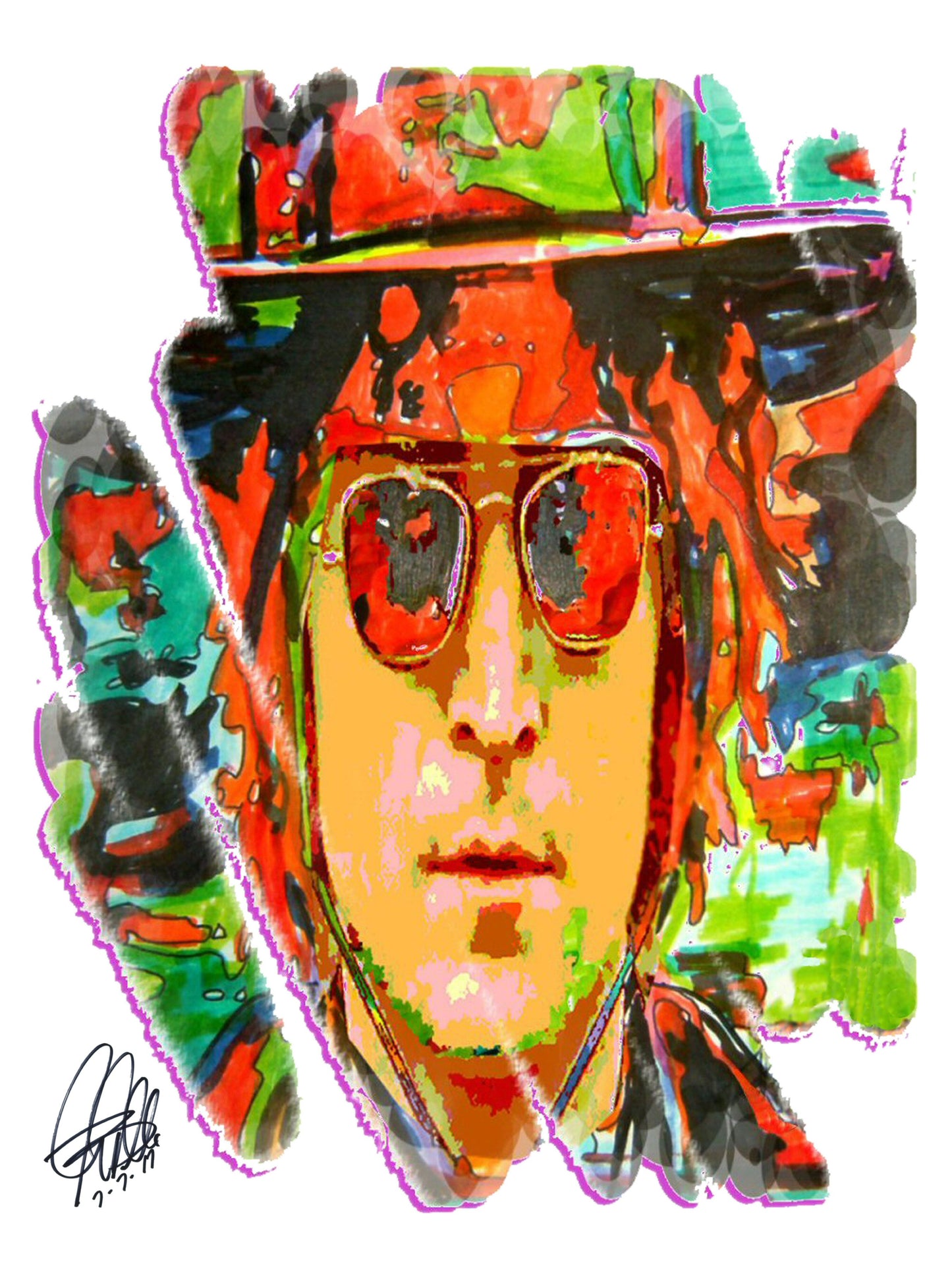 John Lennon The Beatles Guitar Rock Music Poster Print Wall Art 18x24