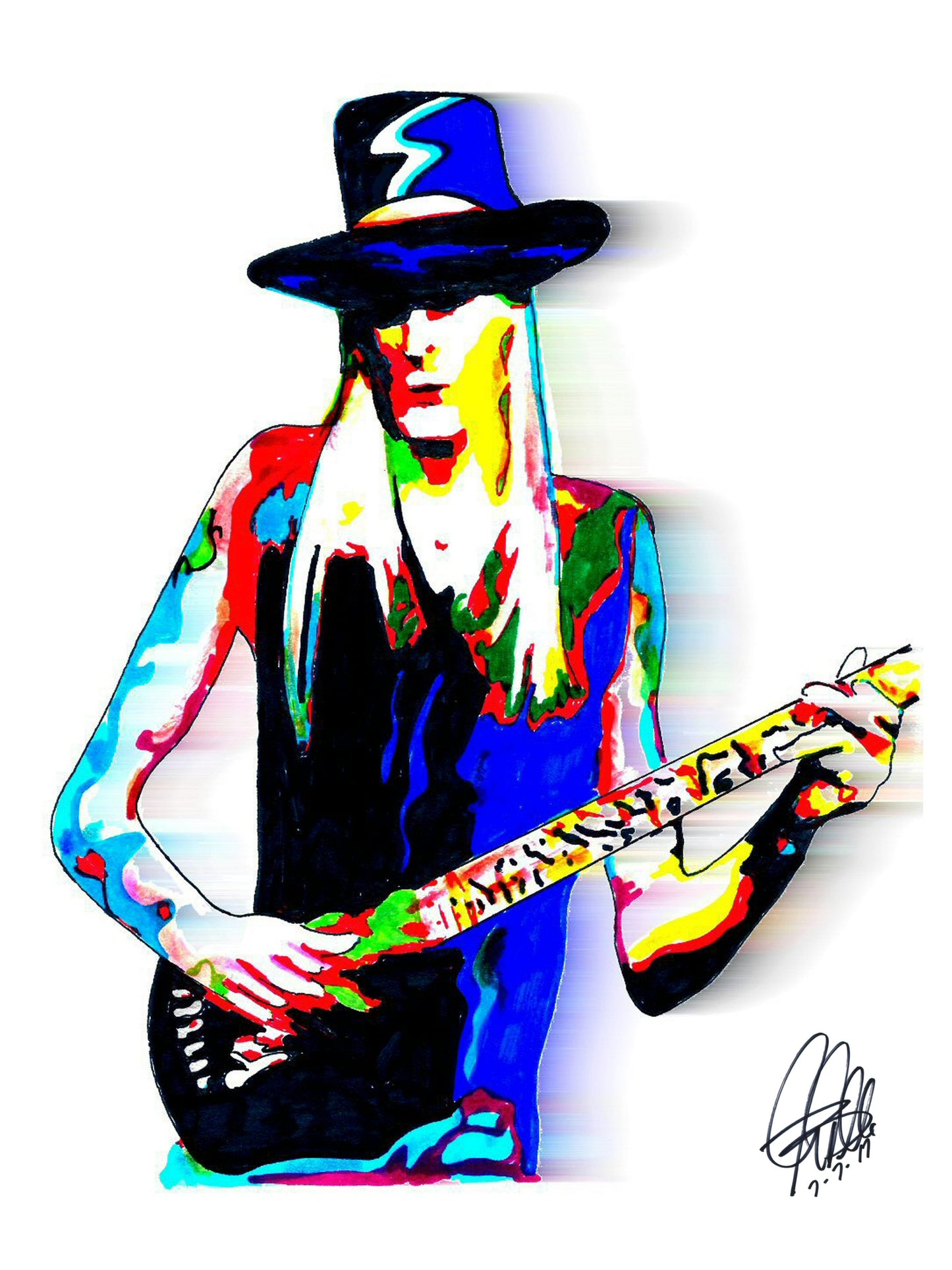 Johnny Winter Guitar Blues Rock Music Poster Print Wall Art 18x24