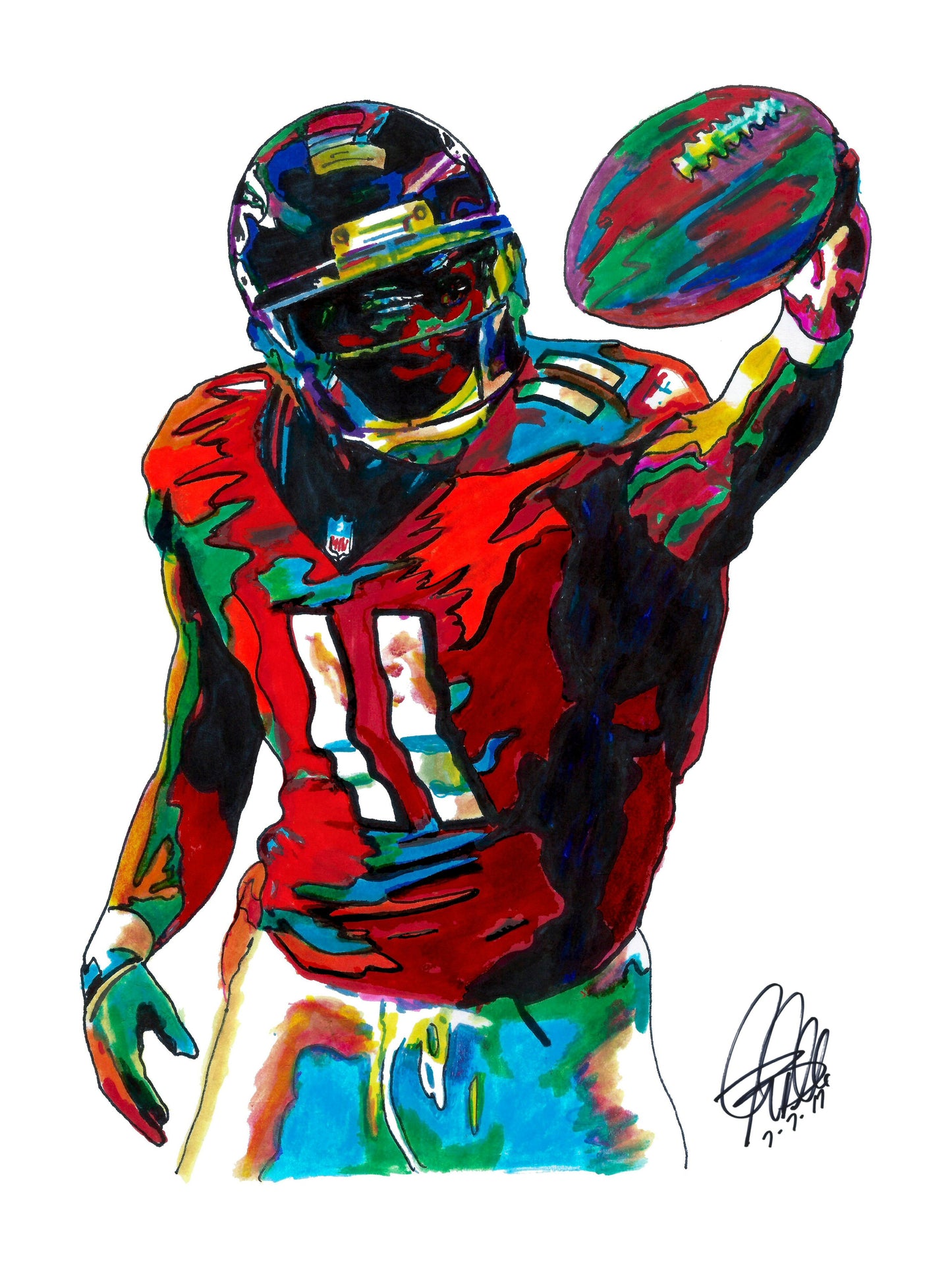 Julio Jones Atlanta Falcons Football Poster Print Wall Art 18x24