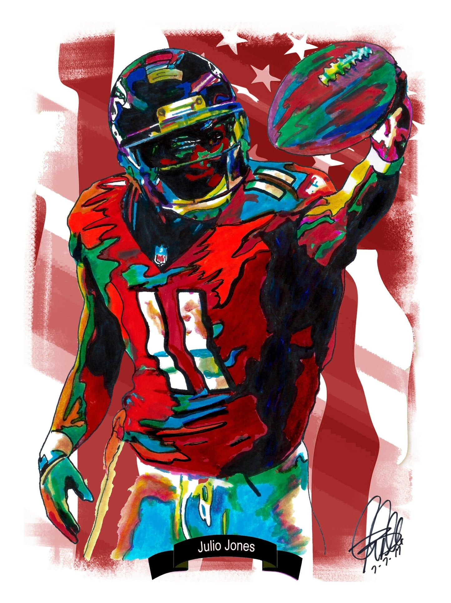 Julio Jones Atlanta Falcons Football Poster Print Wall Art 18x24