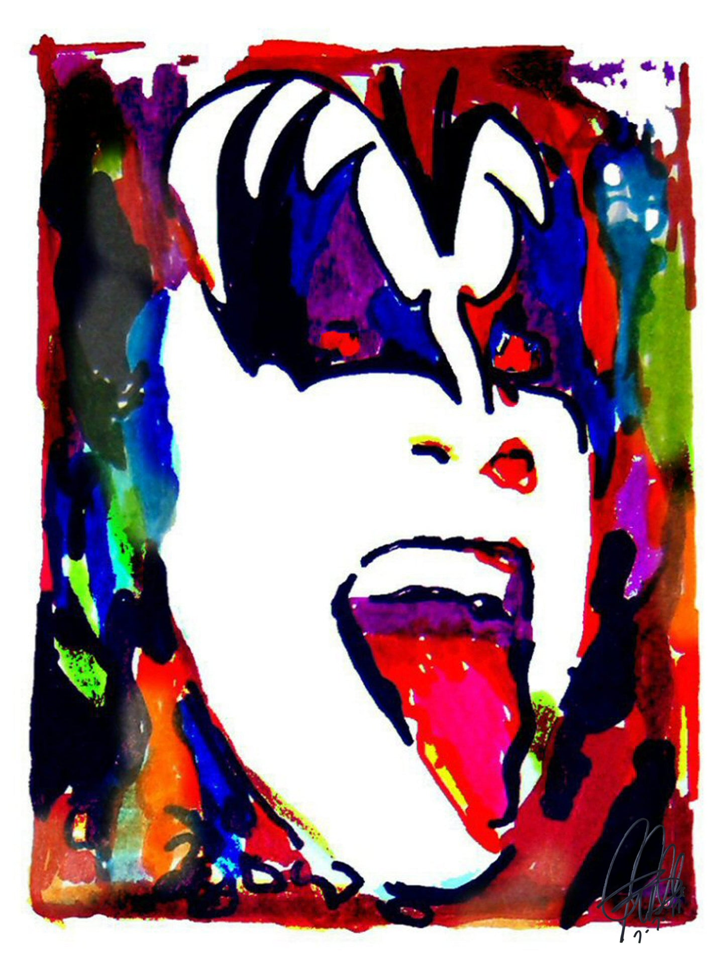 Gene Simmons Kiss Bass Guitar Hard Rock Music Poster Print Wall 18x24