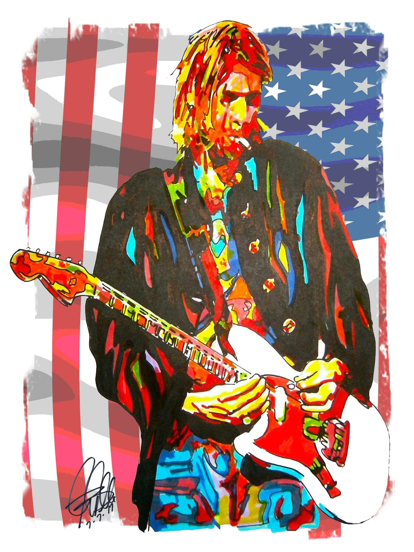 Kurt Cobain Nirvana Alternative Rock Music Poster Print Wall Art 18x24