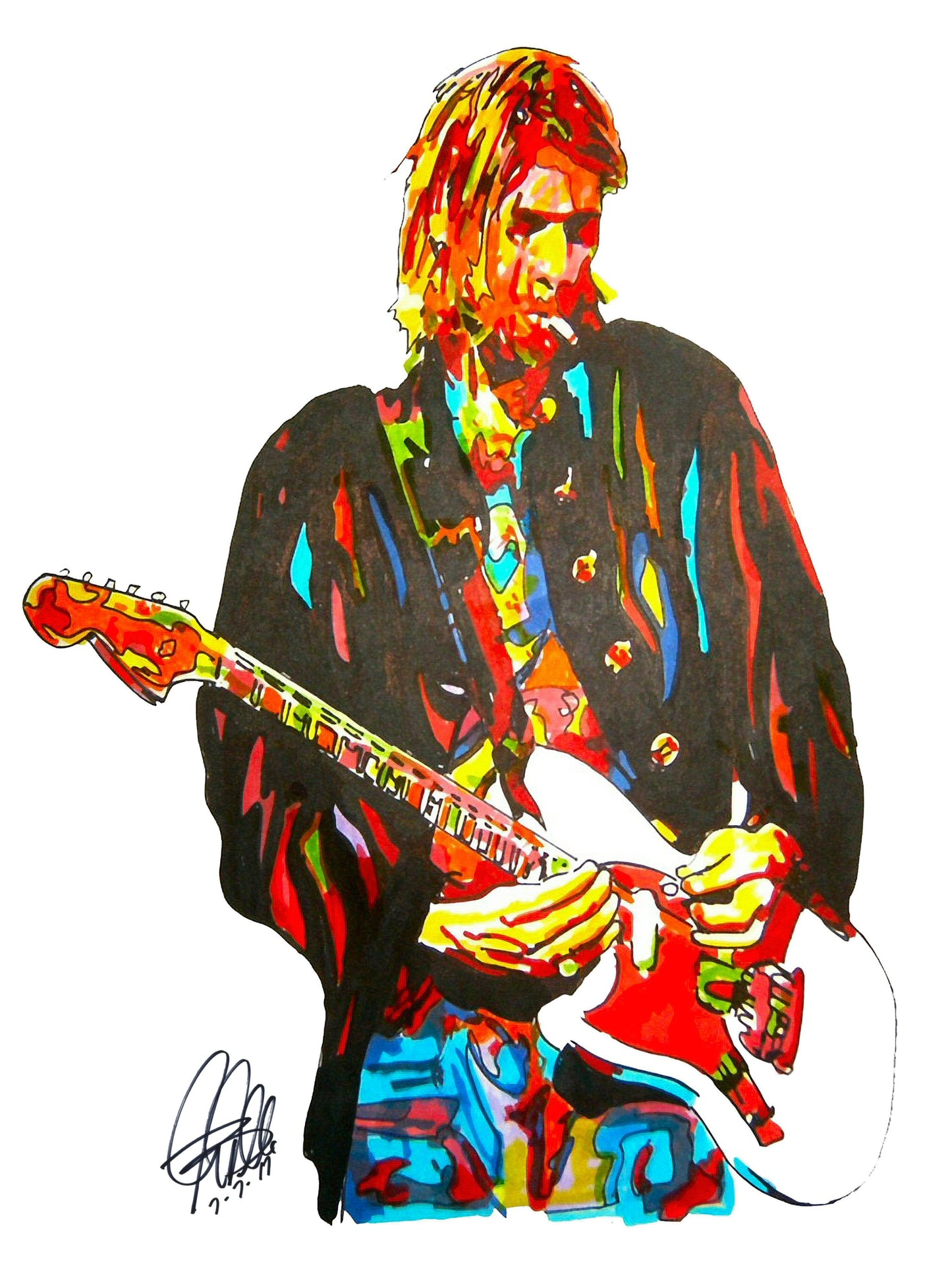 Kurt Cobain Nirvana Grunge Rock Music Poster Print Wall Art 18x24