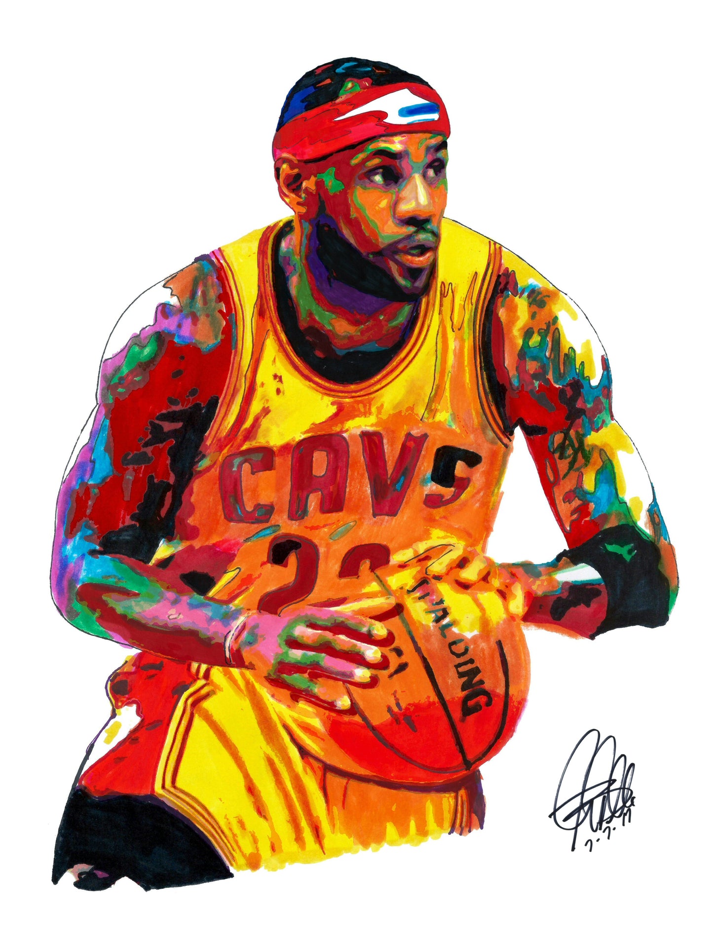 LeBron James Cleveland Cavaliers Basketball Poster Print Wall Art 18x24