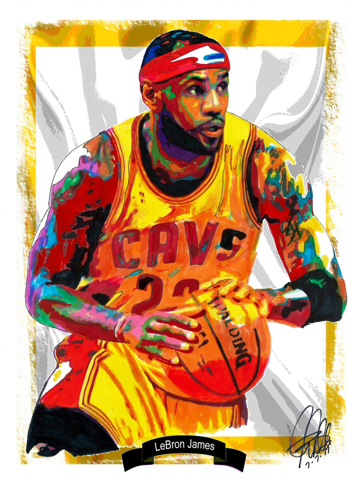 LeBron James Cleveland Cavaliers Basketball Poster Print Wall Art 8.5x11