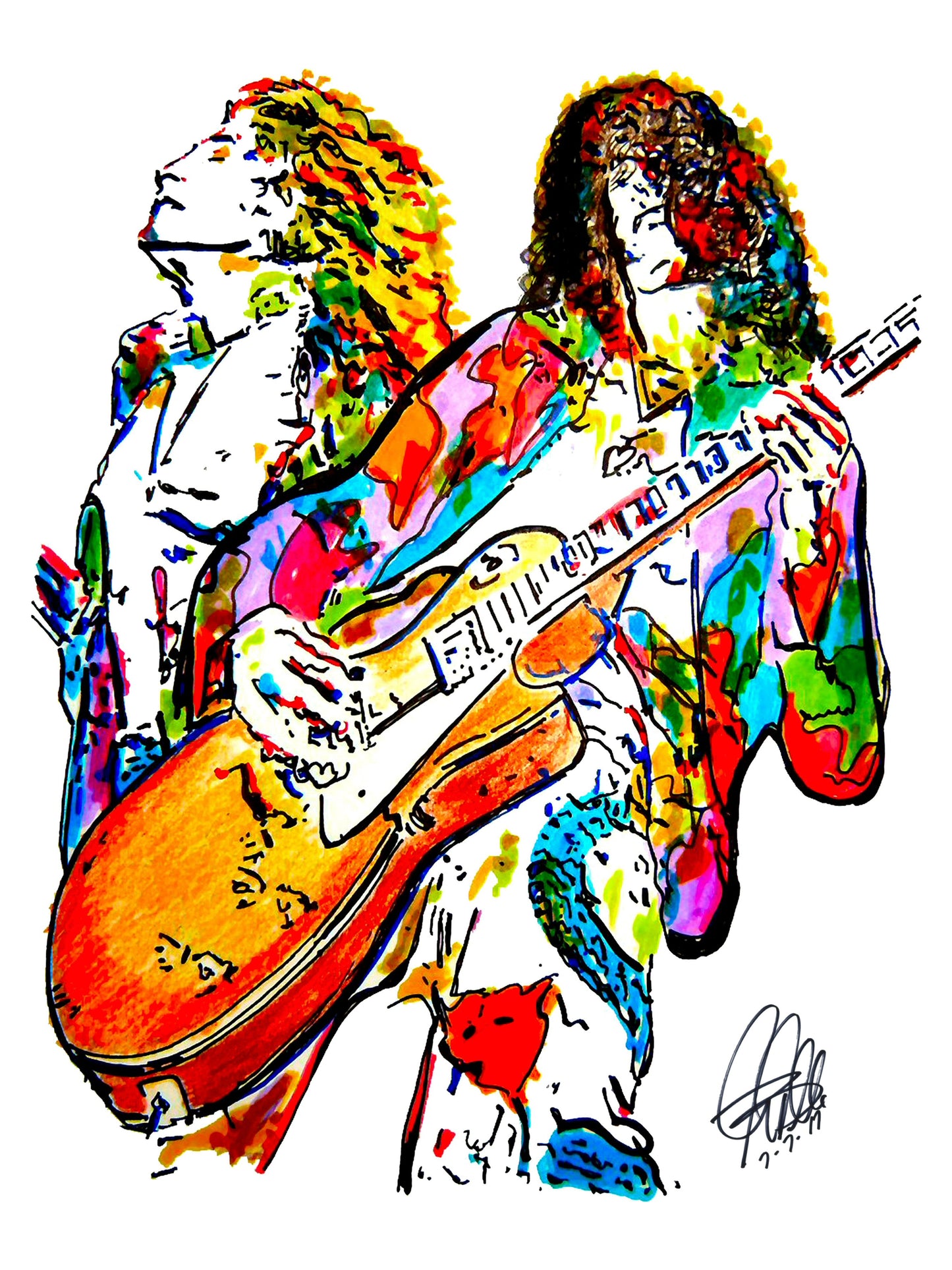 Led Zeppelin Robert Plant Jimmy Page Rock Music Poster Print Wall Art 18x24