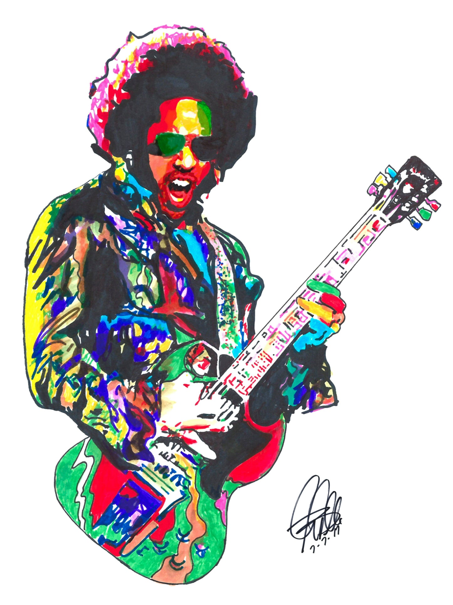 Lenny Kravitz Singer Guitar Rock Music Poster Print Wall Art 8.5x11