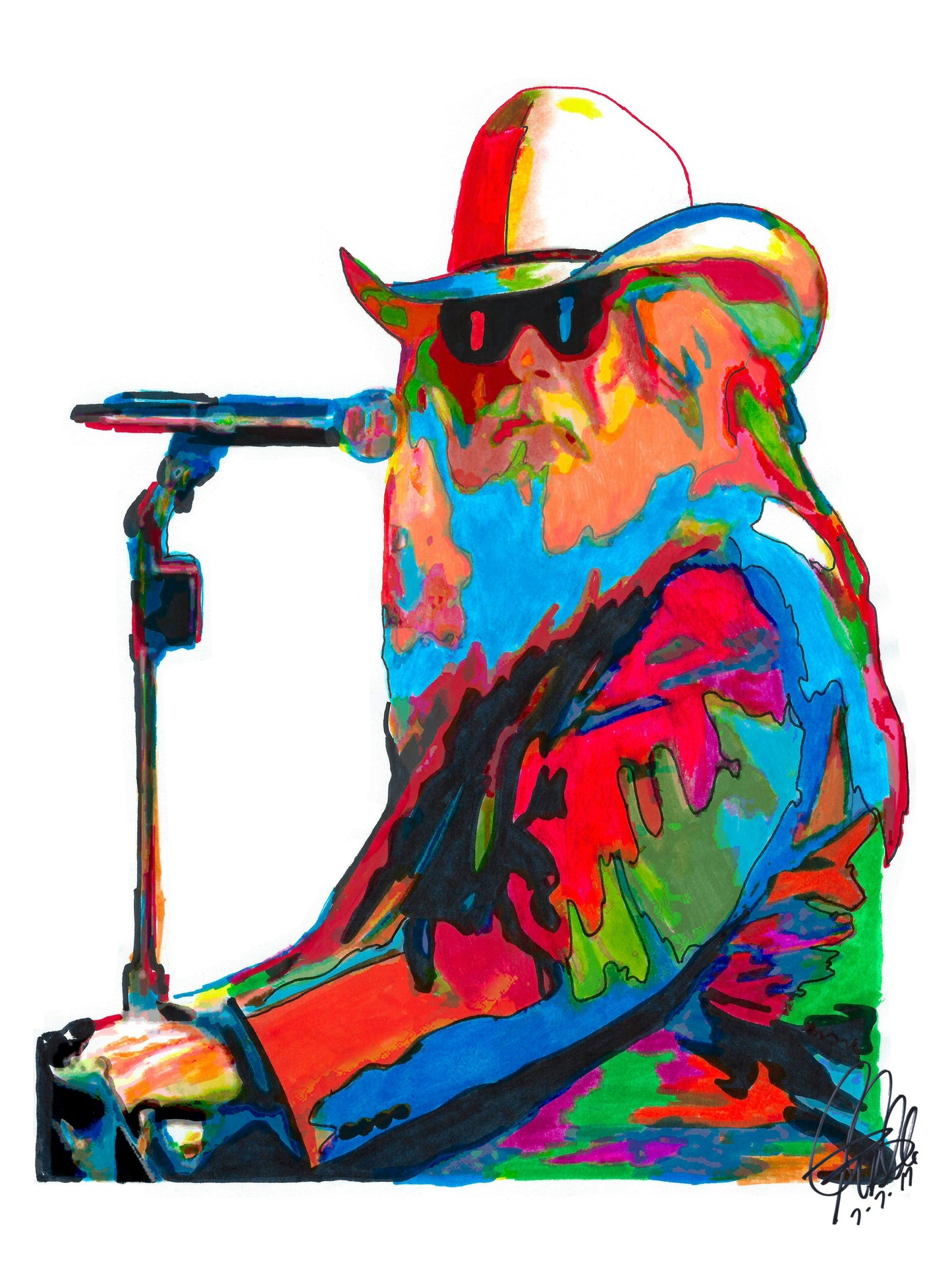 Leon Russell Southern Rock Singer Piano Music Poster Print Wall Art 18x24