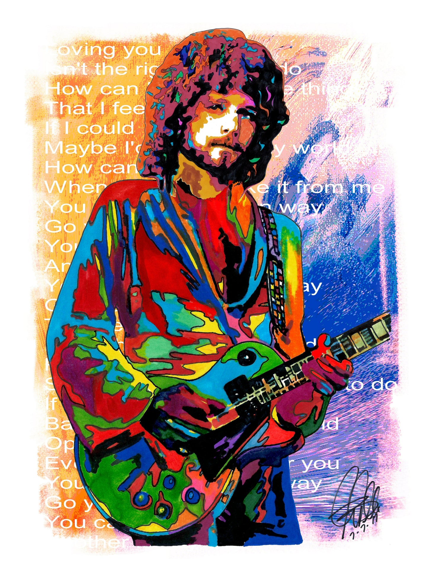 Lindsey Buckingham Fleetwood Mac Guitar Rock Music Poster Print Wall Art 8.5x11