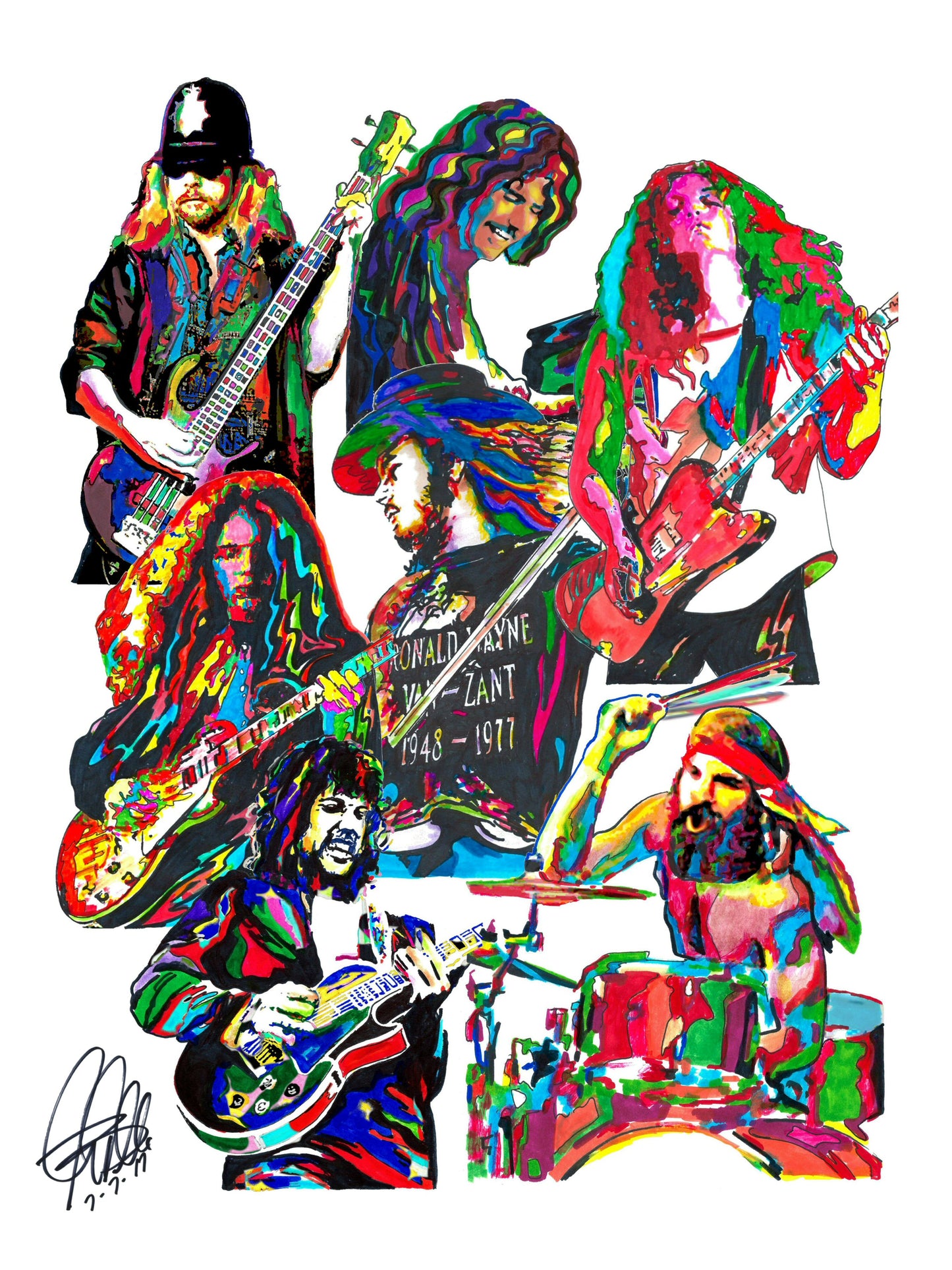 Lynyrd Skynyrd Ronnie Van Zant Rock Music Poster Print Wall Art 18x24