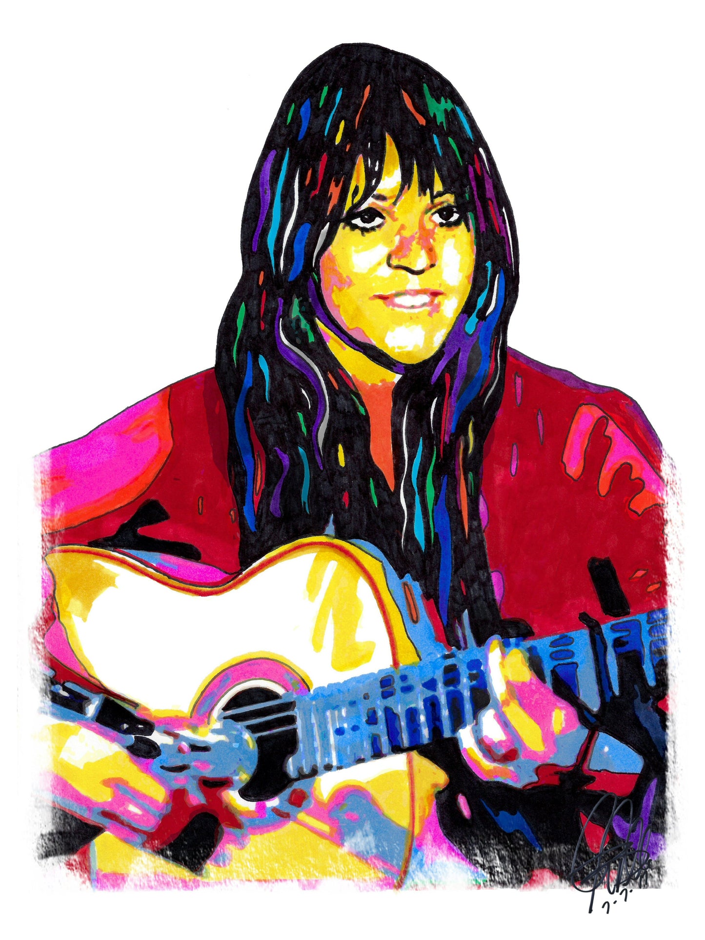 Melanie Safka Singer Guitar Folk Music Poster Print Wall Art 18x24