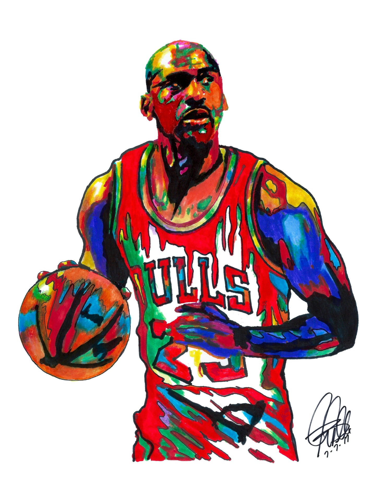 Michael Jordan Chicago Bulls Basketball Sports Poster Print Art 18x24